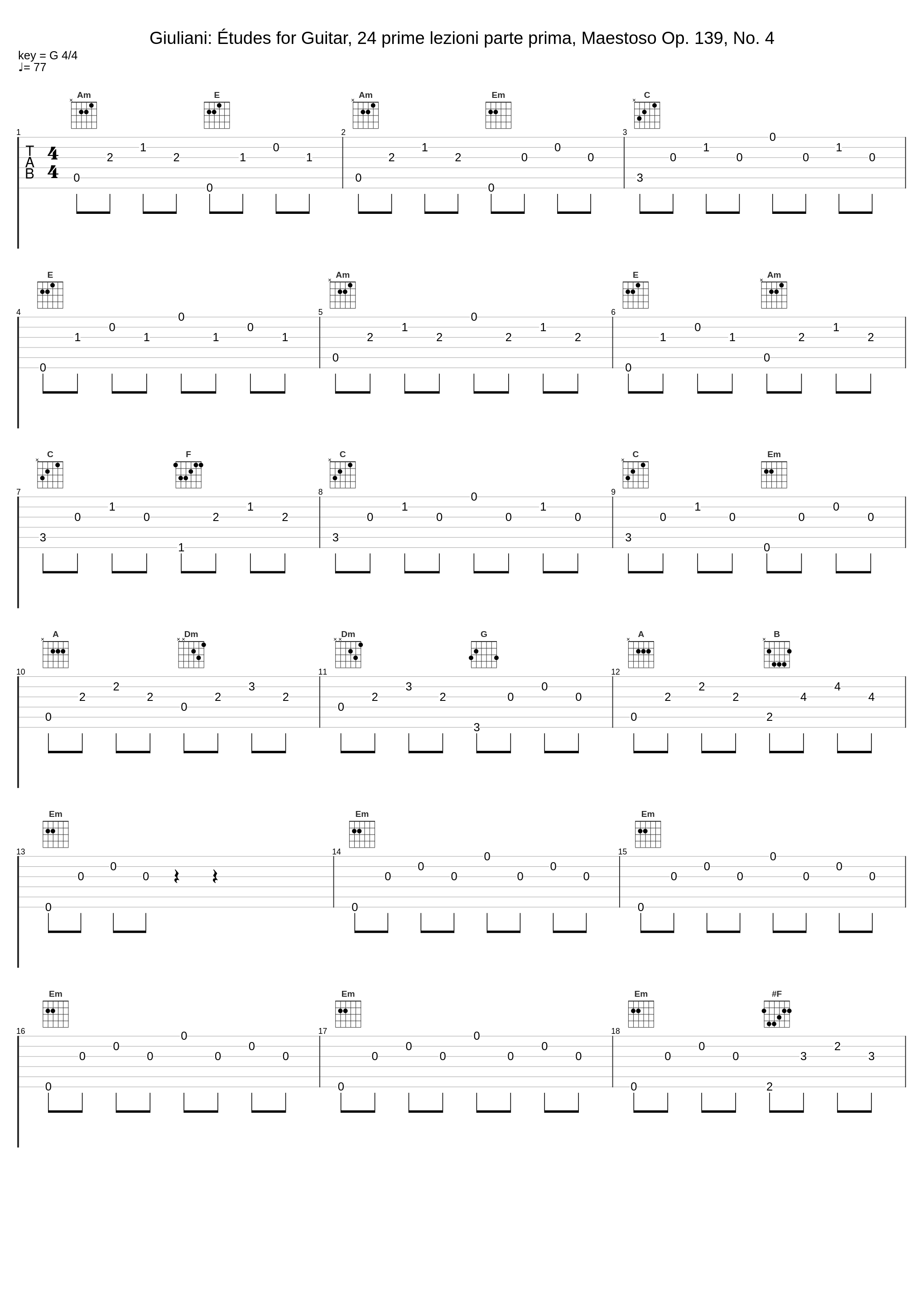 Giuliani: Études for Guitar, 24 prime lezioni parte prima, Maestoso Op. 139, No. 4_Elena Càsoli_1