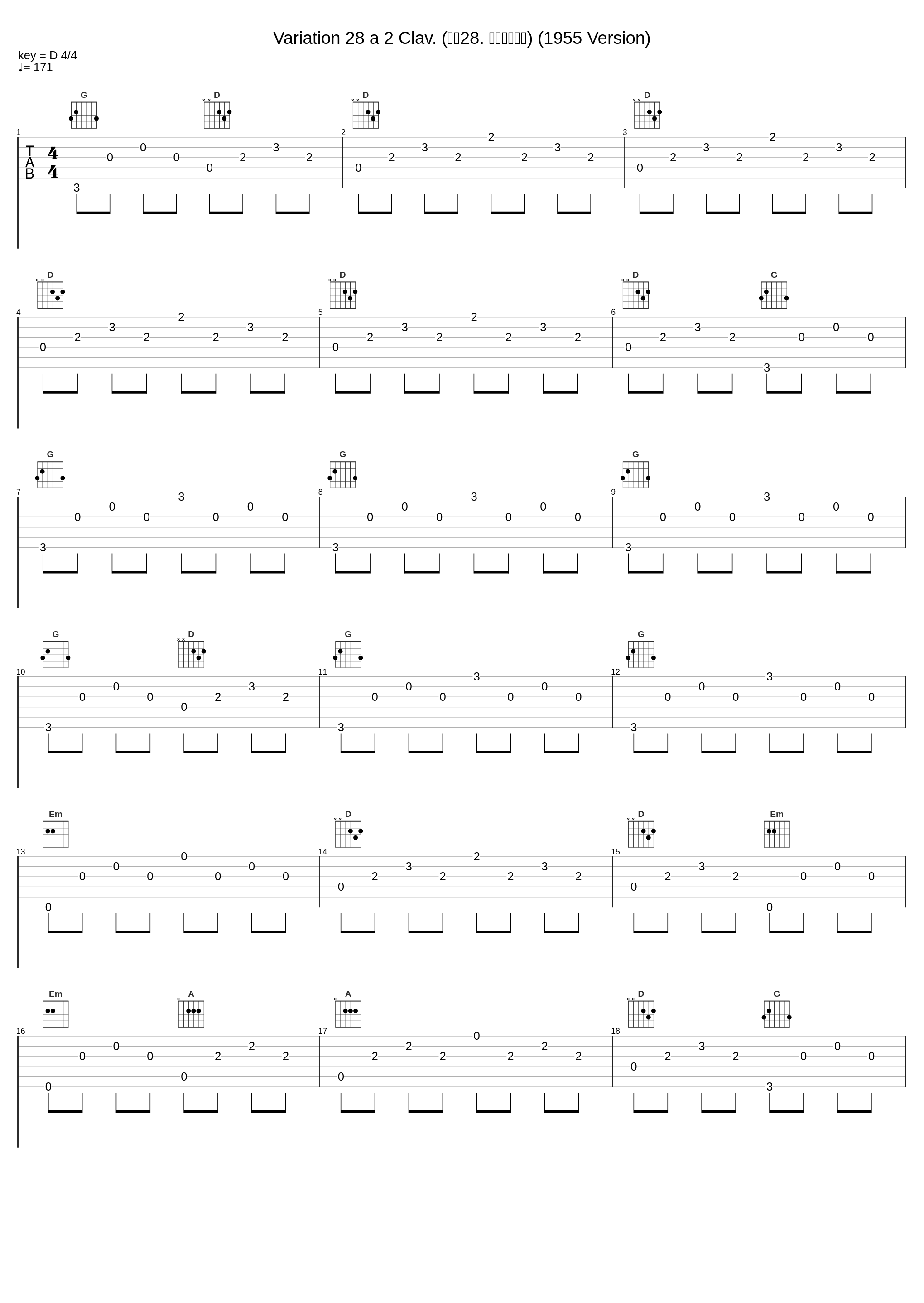 Variation 28 a 2 Clav. (变奏28. 使用二度键盘) (1955 Version)_Glenn Gould_1