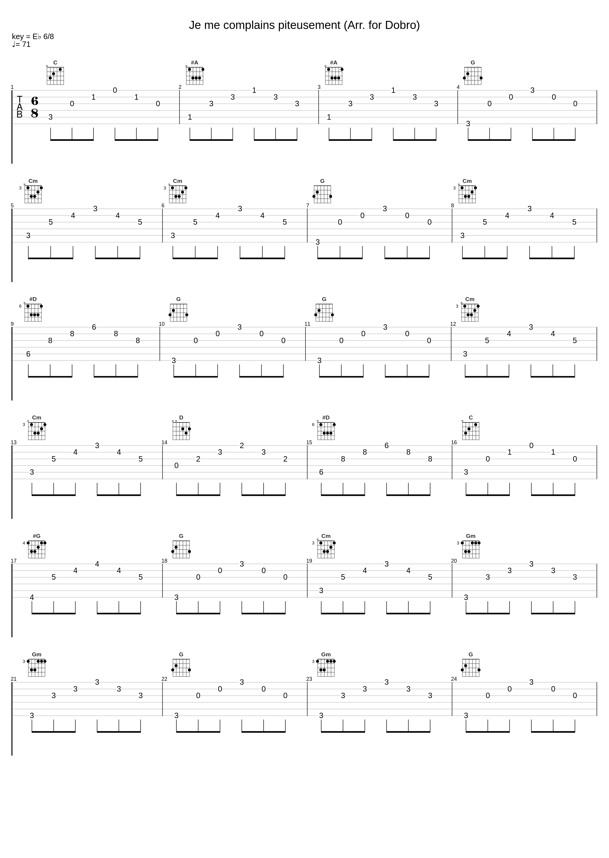 Je me complains piteusement (Arr. for Dobro)_Noël Akchoté_1