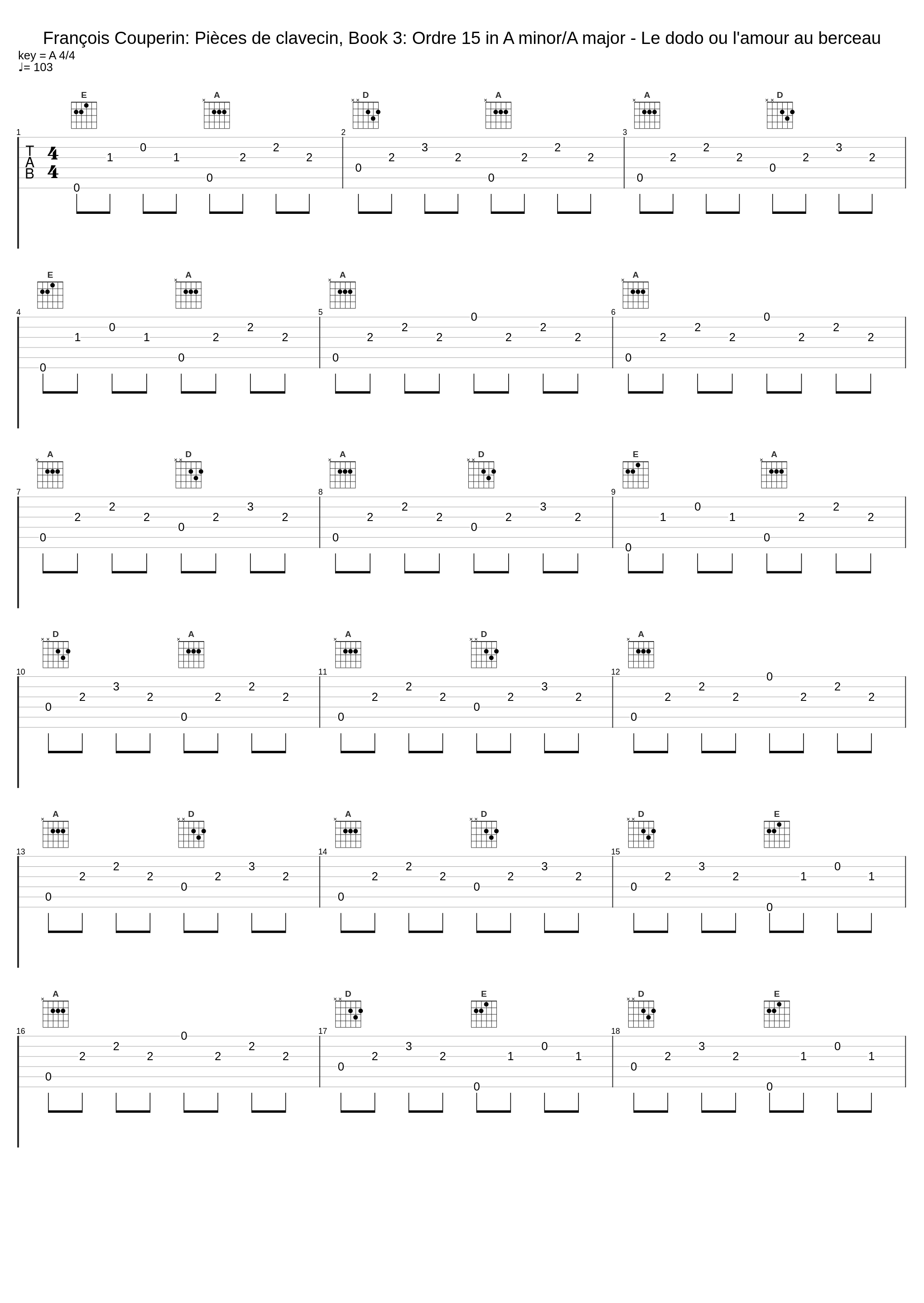 François Couperin: Pièces de clavecin, Book 3: Ordre 15 in A minor/A major - Le dodo ou l'amour au berceau_Anton Heiller_1