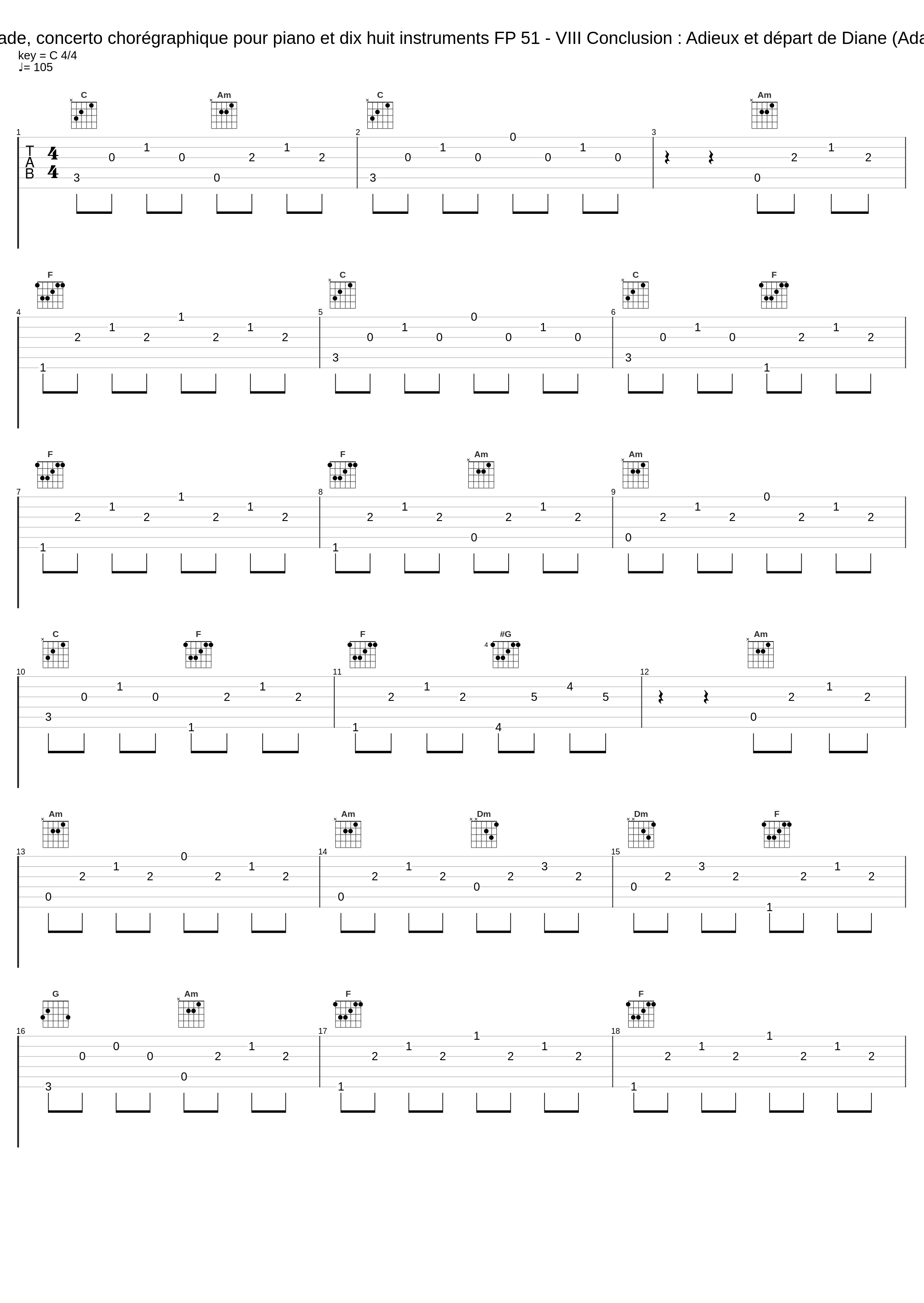 Aubade, concerto chorégraphique pour piano et dix huit instruments FP 51 - VIII Conclusion : Adieux et départ de Diane (Adagio)_Francis Poulenc_1