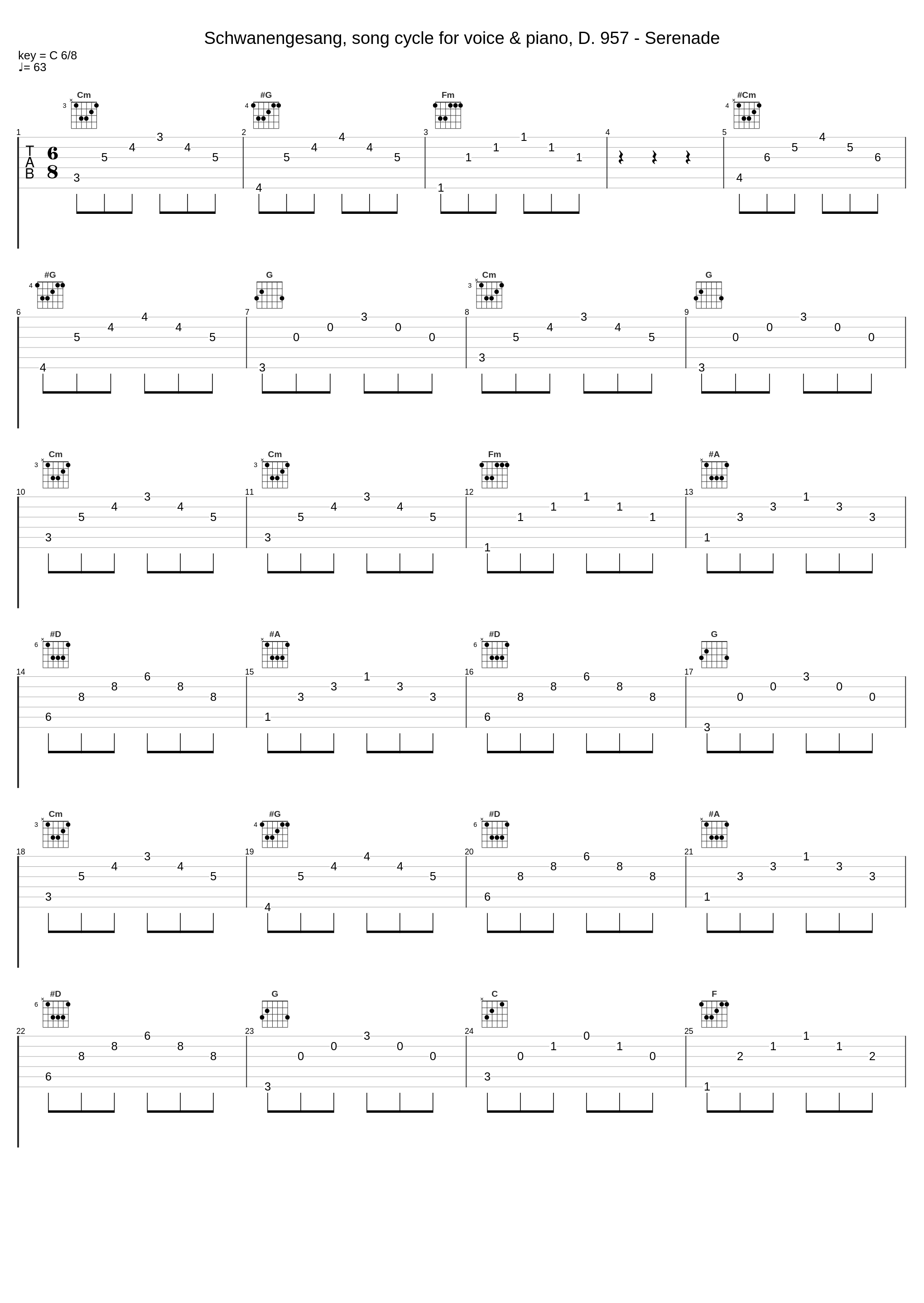 Schwanengesang, song cycle for voice & piano, D. 957 - Serenade_Brazilian Guitar Quartet_1