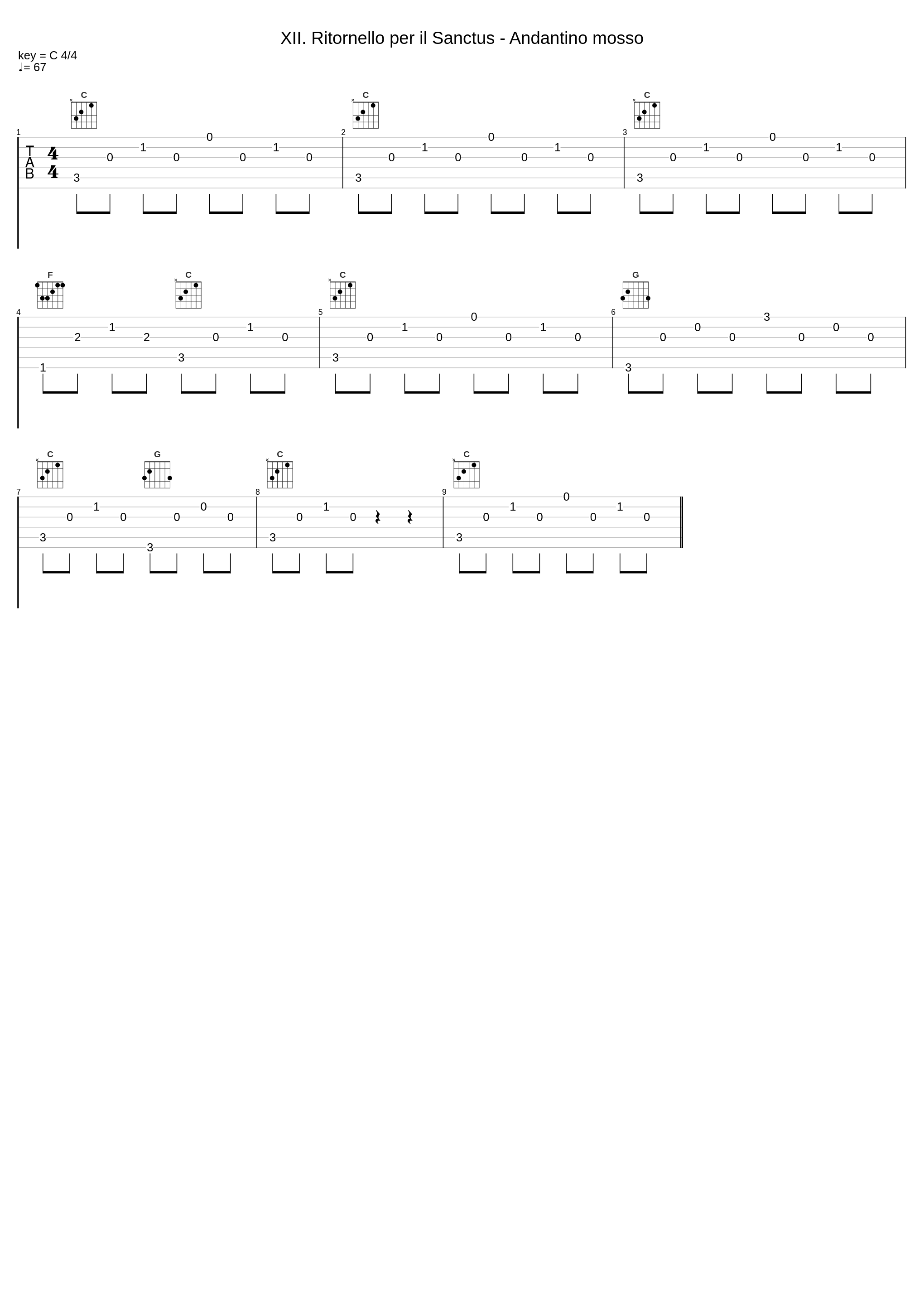 XII. Ritornello per il Sanctus - Andantino mosso_Francesco Catena,Gioachino Rossini_1