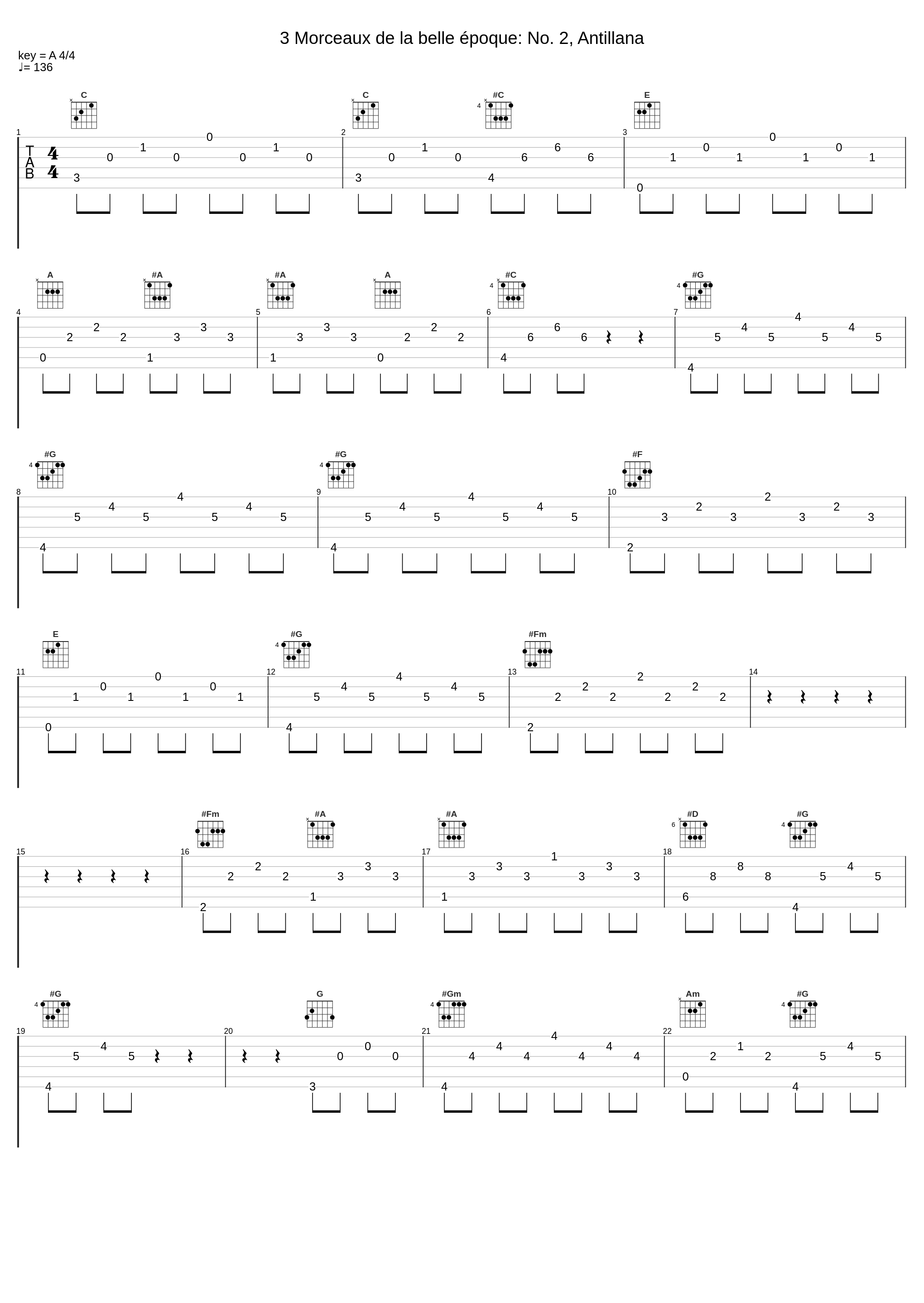 3 Morceaux de la belle époque: No. 2, Antillana_Narciso Yepes_1