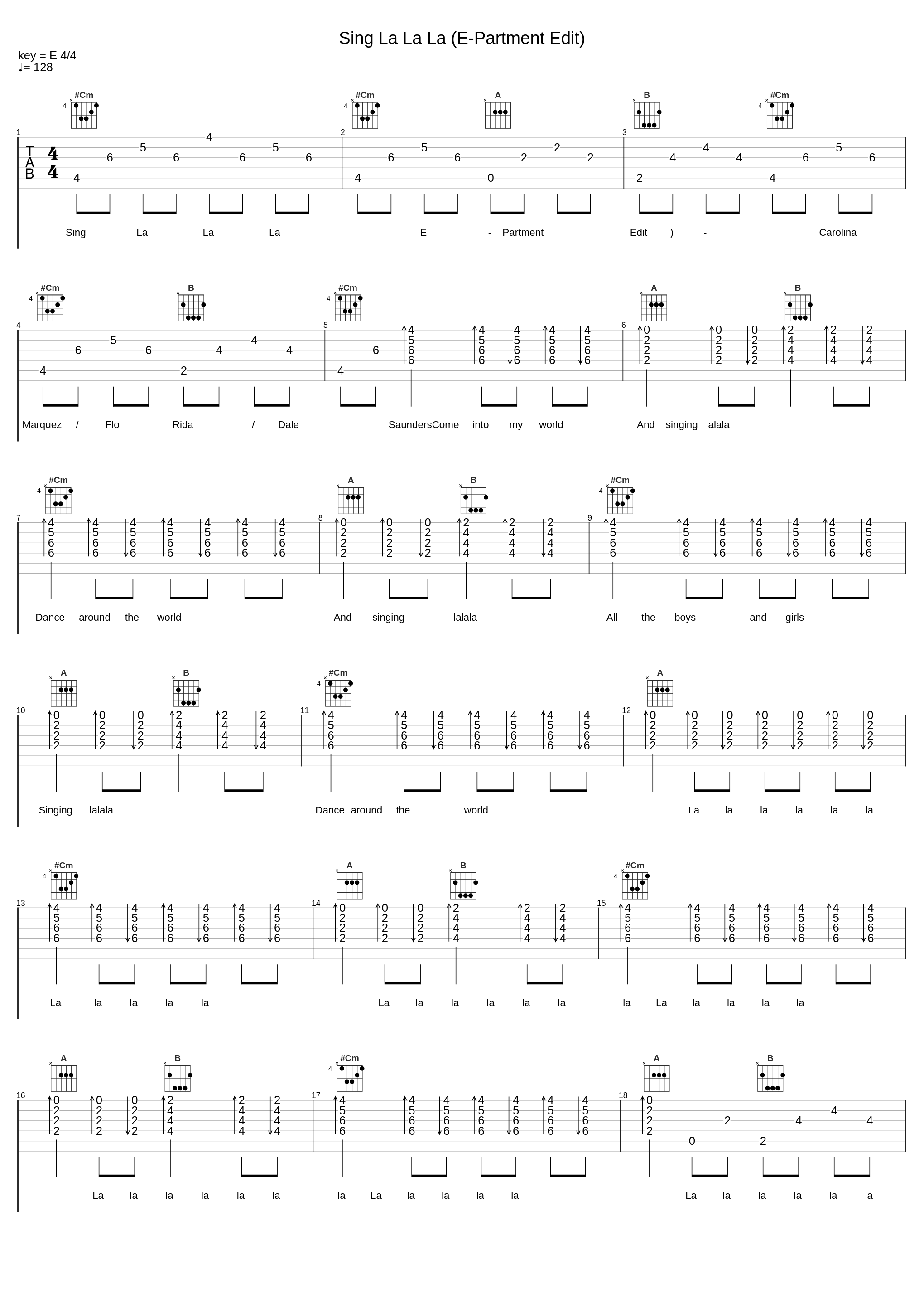 Sing La La La (E-Partment Edit)_Carolina Marquez,Flo Rida,Dale Saunders_1
