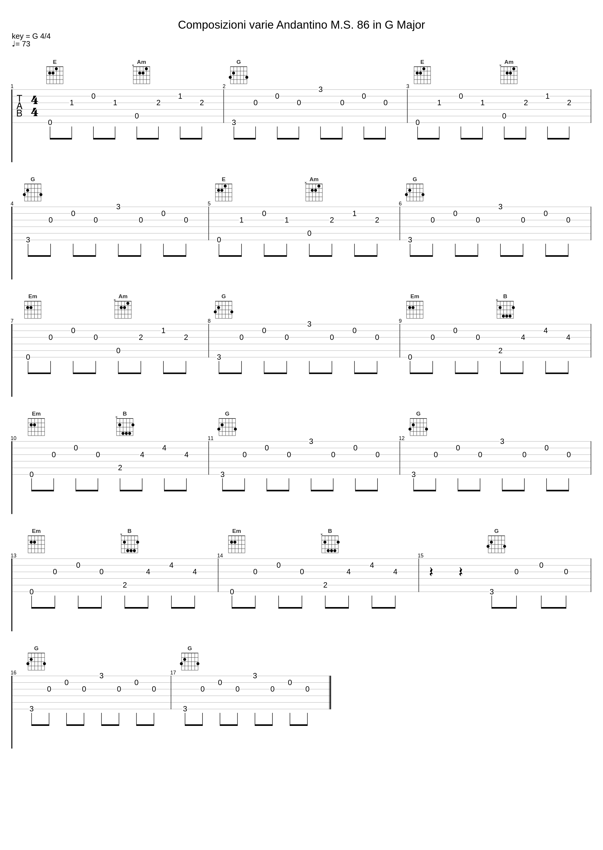 Composizioni varie Andantino M.S. 86 in G Major_Frederic Zigante,Niccolò Paganini_1