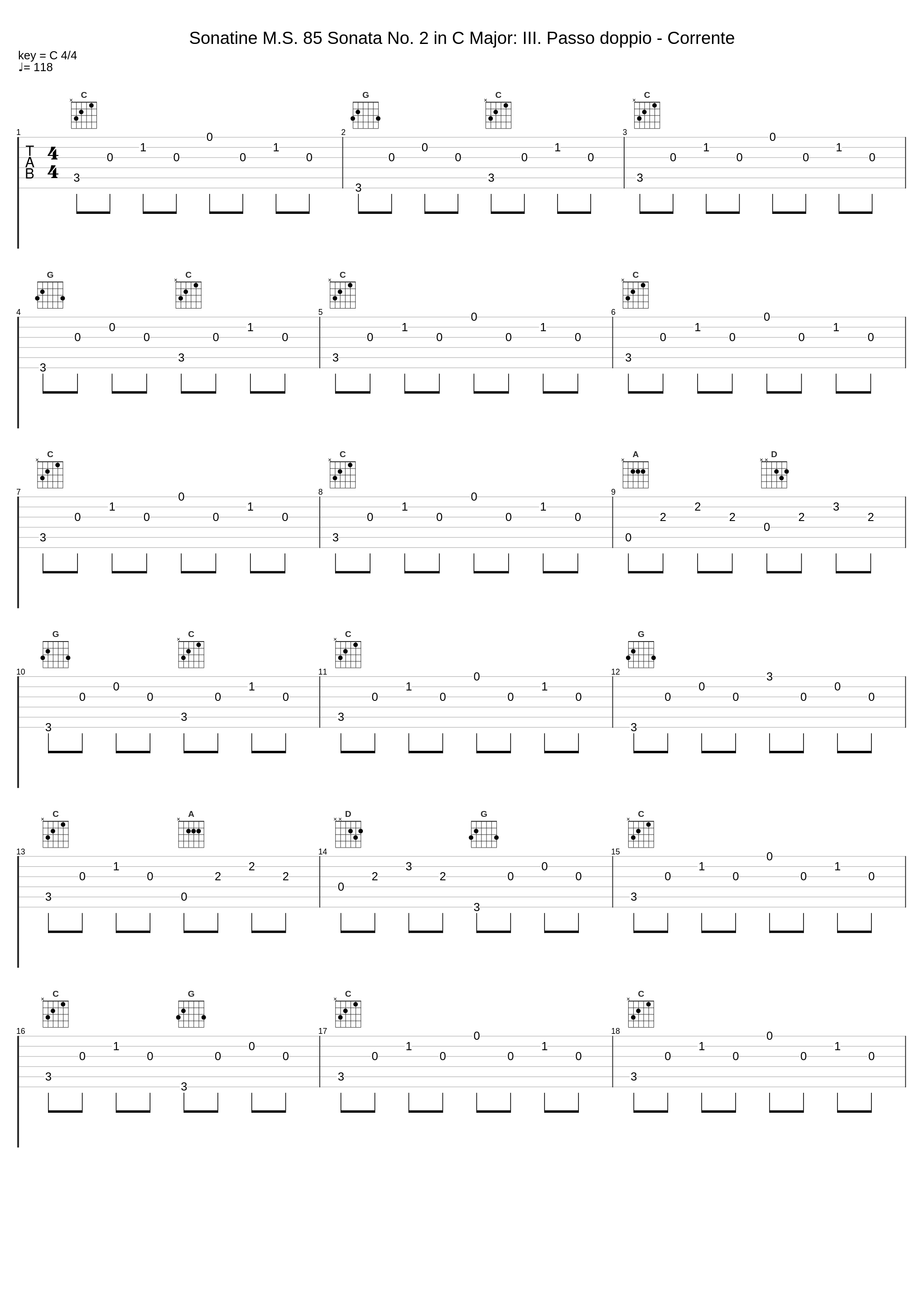 Sonatine M.S. 85 Sonata No. 2 in C Major: III. Passo doppio - Corrente_Frederic Zigante,Niccolò Paganini_1