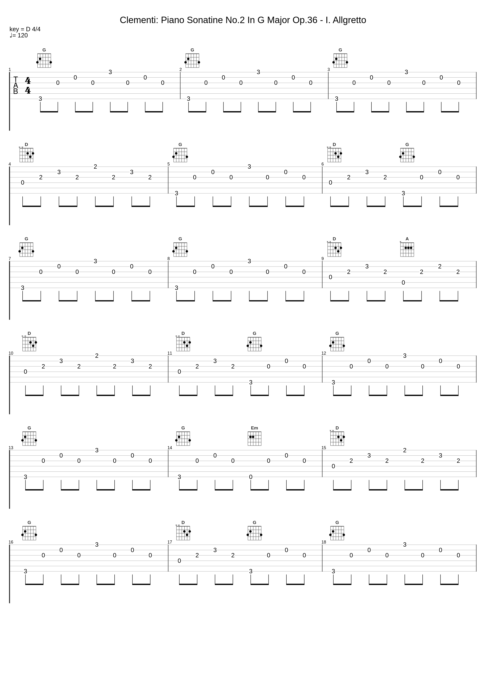 Clementi: Piano Sonatine No.2 In G Major Op.36 - I. Allgretto_Muzio Clementi_1