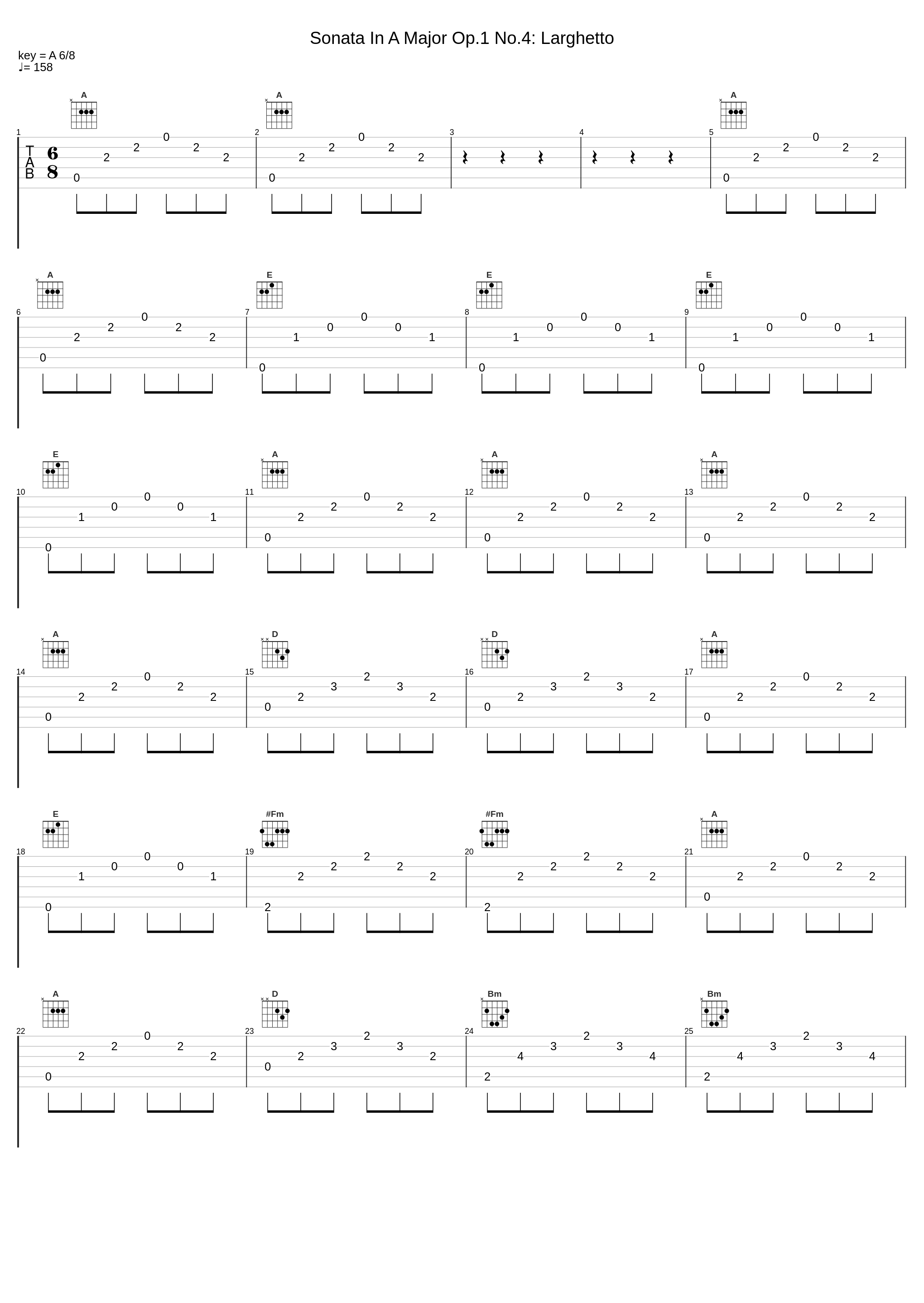 Sonata In A Major Op.1 No.4: Larghetto_Pietro Spada_1