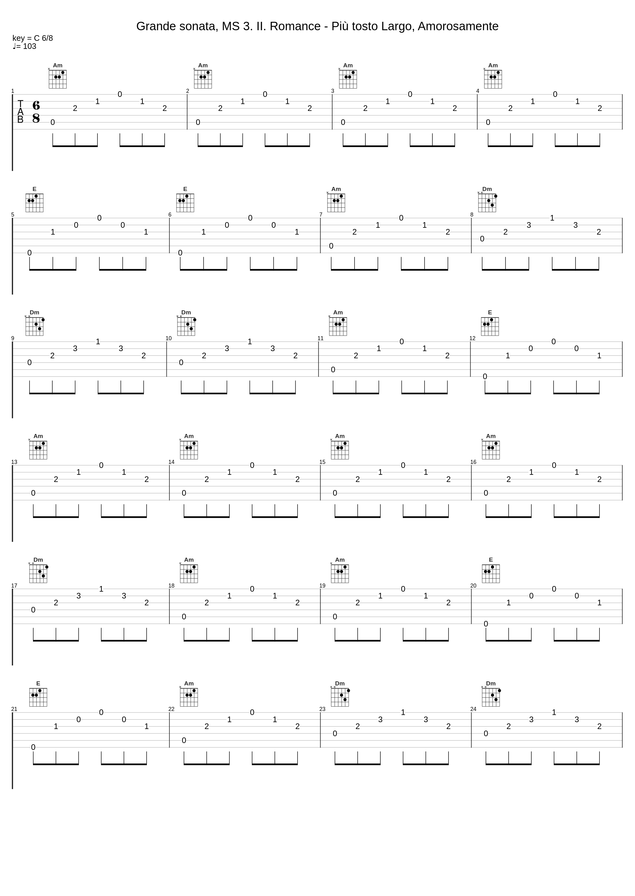 Grande sonata, MS 3. II. Romance - Più tosto Largo, Amorosamente_Pablo Despeyroux,Niccolò Paganini_1