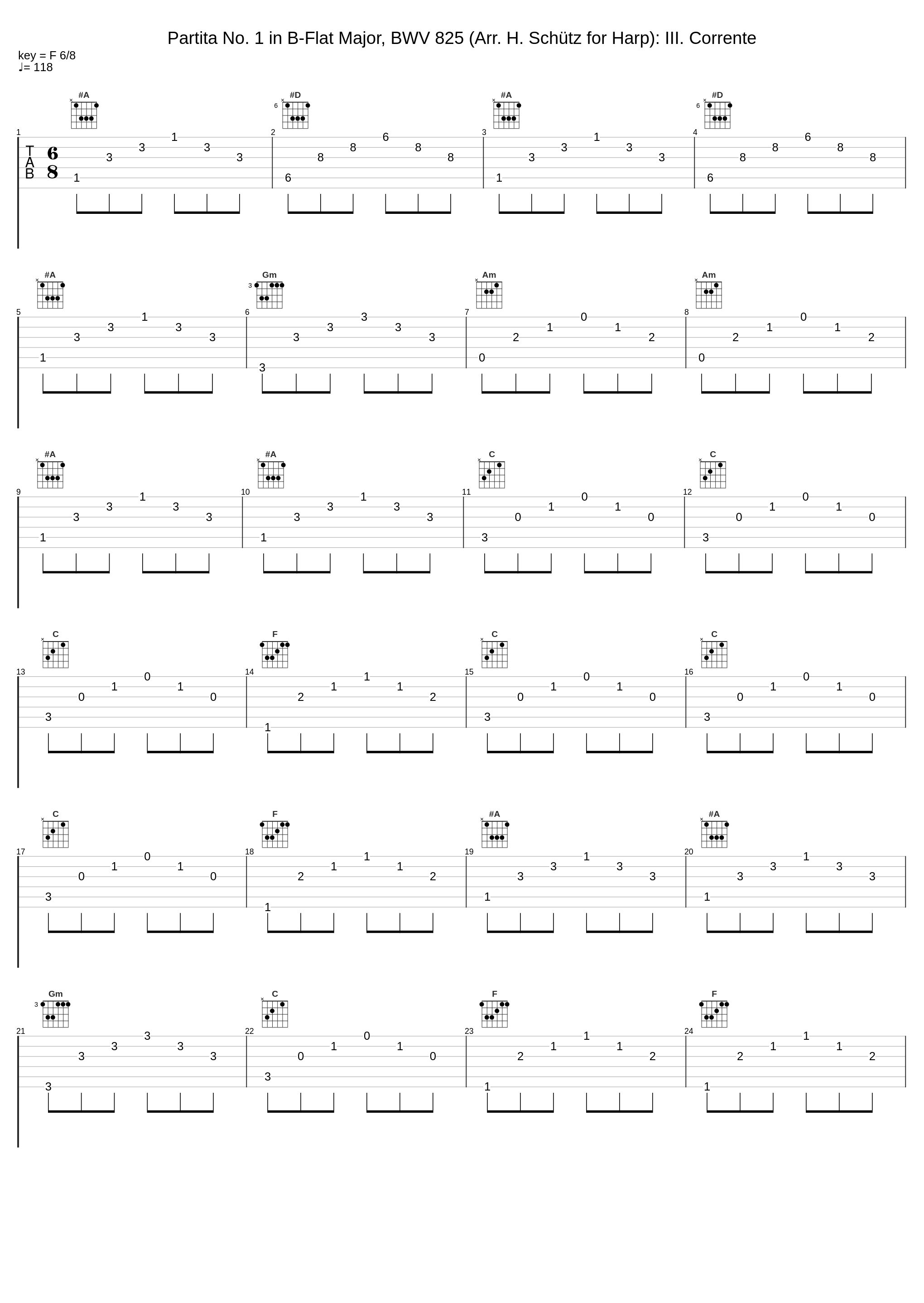 Partita No. 1 in B-Flat Major, BWV 825 (Arr. H. Schütz for Harp): III. Corrente_Helene Schütz_1