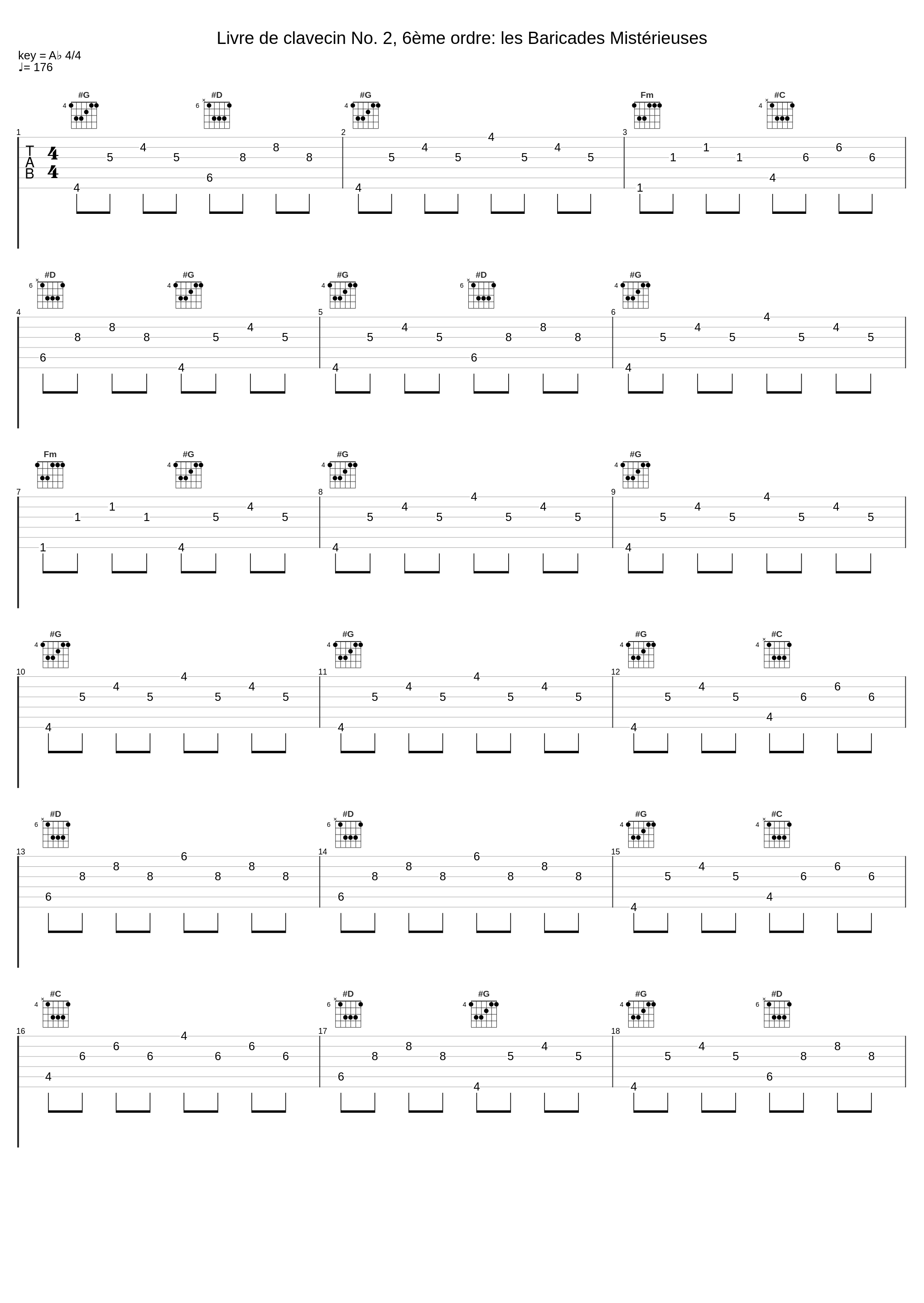 Livre de clavecin No. 2, 6ème ordre: les Baricades Mistérieuses_Blandine Rannou,Francois Couperin_1