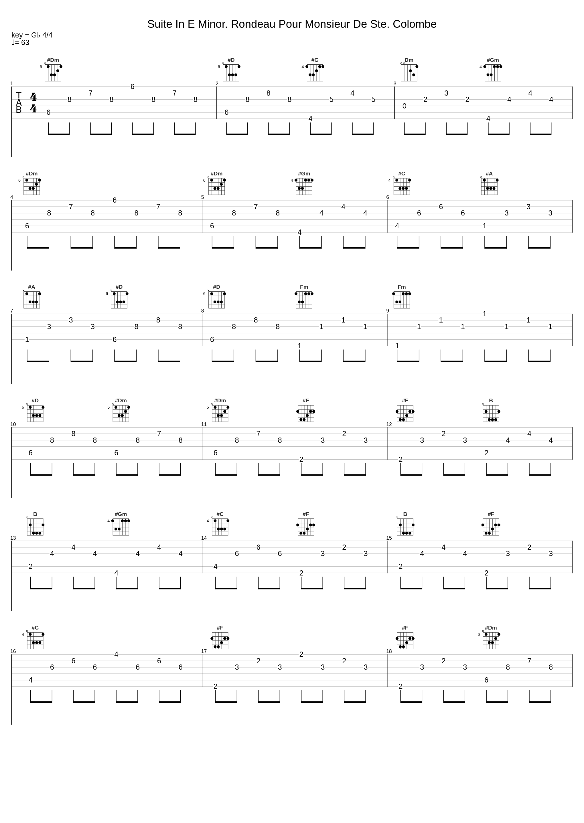 Suite In E Minor. Rondeau Pour Monsieur De Ste. Colombe_Marin Marais_1