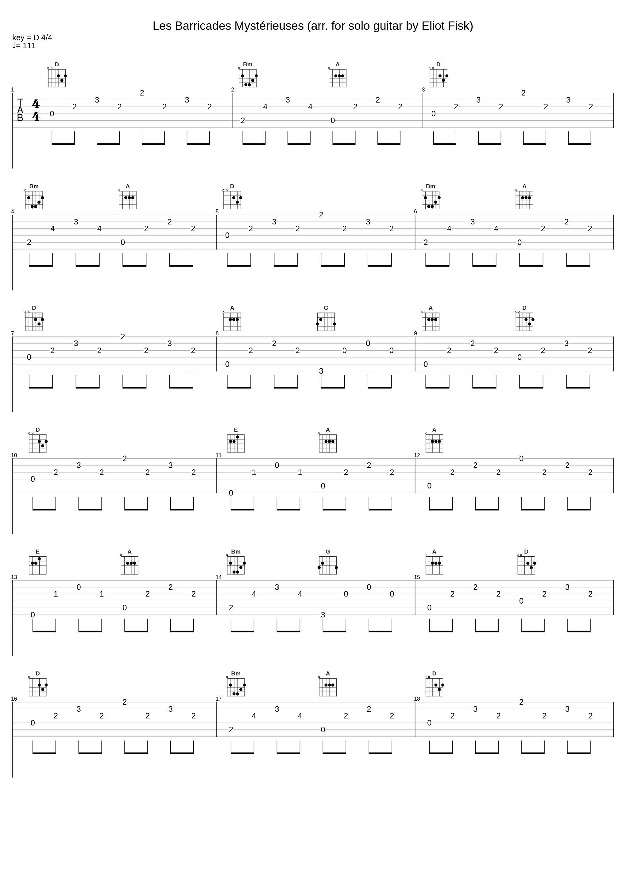 Les Barricades Mystérieuses (arr. for solo guitar by Eliot Fisk)_Eliot Fisk,Francois Couperin_1