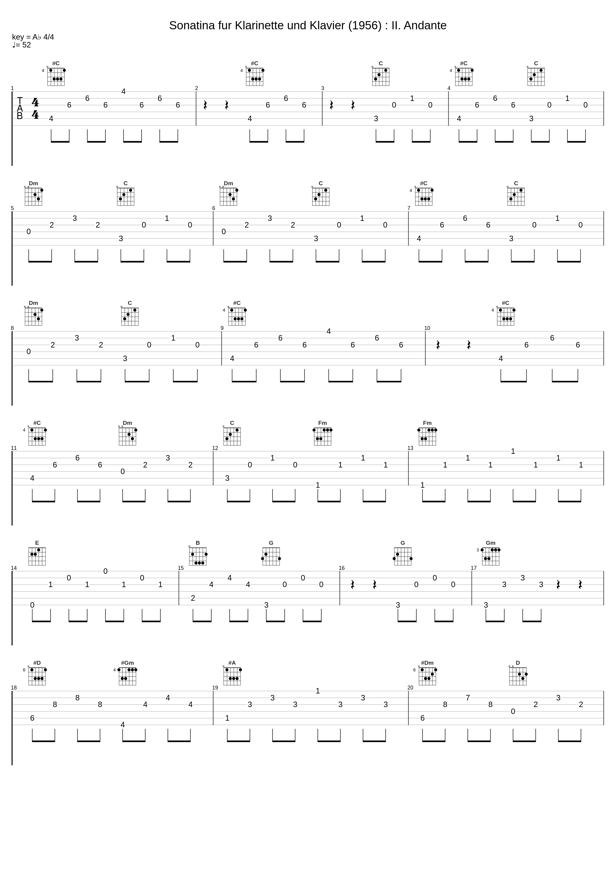 Sonatina fur Klarinette und Klavier (1956) : II. Andante_Various Artist,Zoltán Kovács,Gabriele Kaufmann,Bohuslav Martinu_1