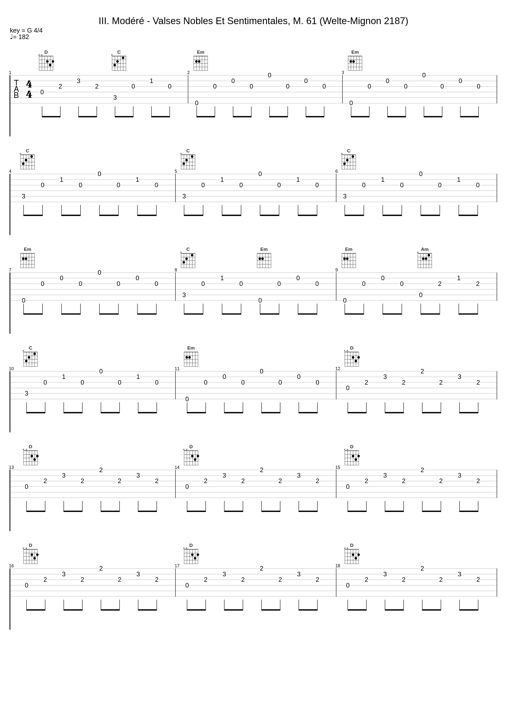 III. Modéré - Valses Nobles Et Sentimentales, M. 61 (Welte-Mignon 2187)_Maurice Ravel_1