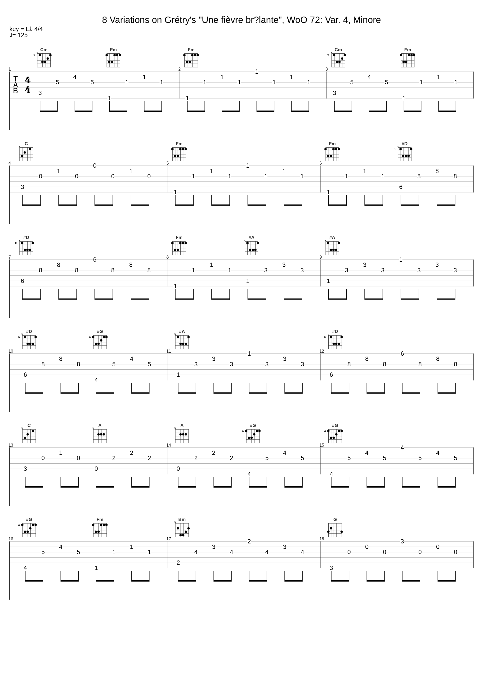 8 Variations on Grétry's "Une fièvre brûlante", WoO 72: Var. 4, Minore_Giuseppe Bruno_1