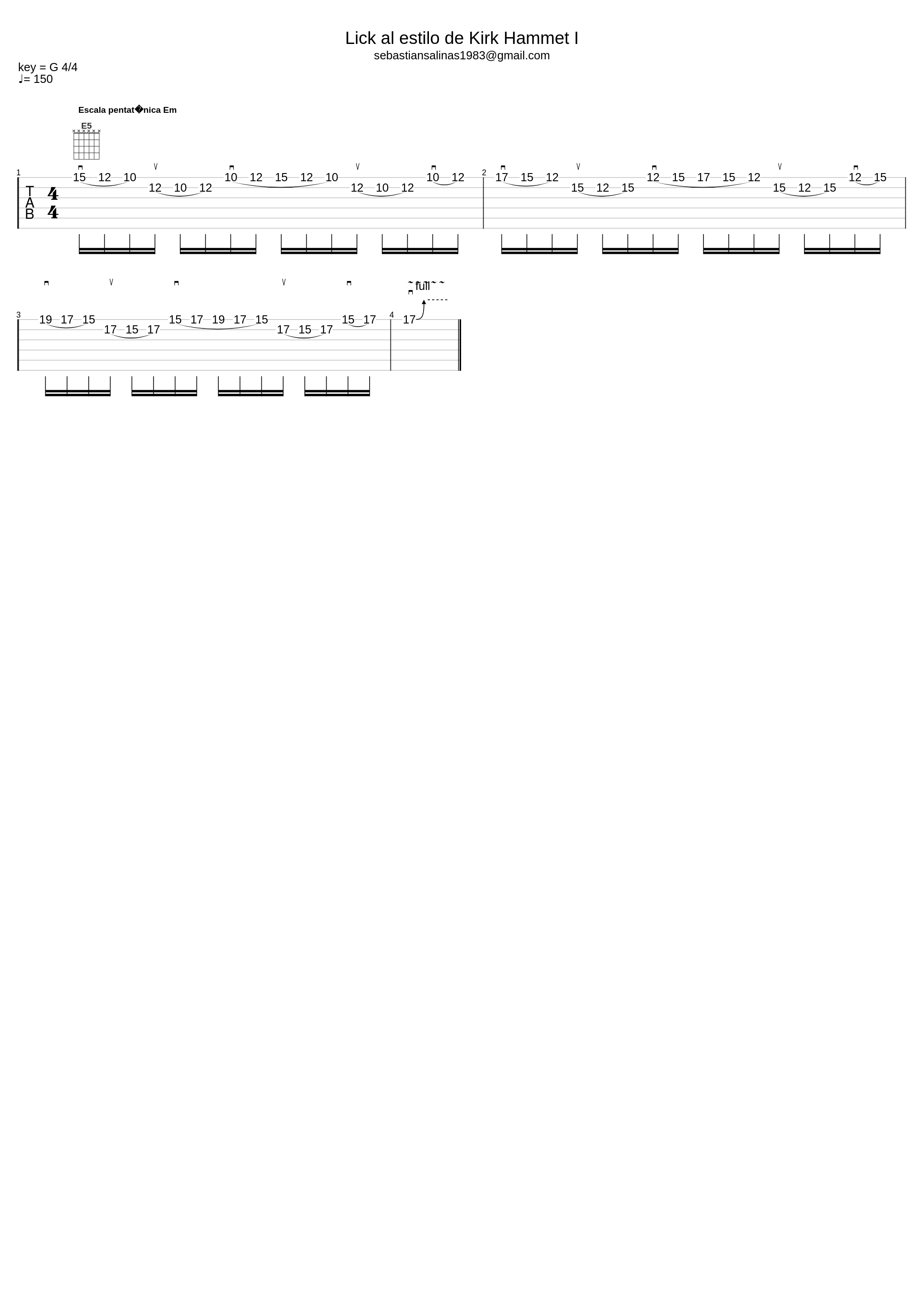 KH Lick 1 - Tab by Sebastian Salinas - sebastiansalinasguitarra.com_Metallica_1