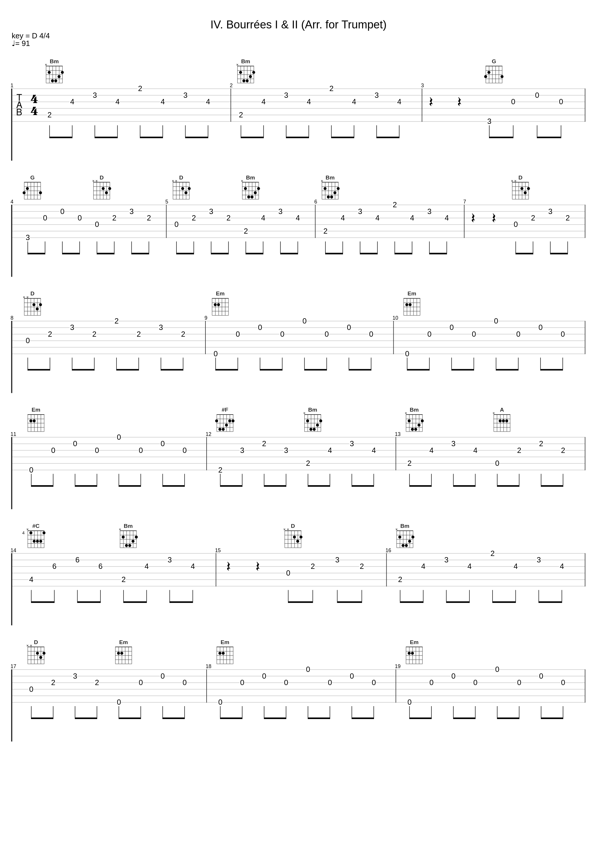 IV. Bourrées I & II (Arr. for Trumpet)_Maurice André_1