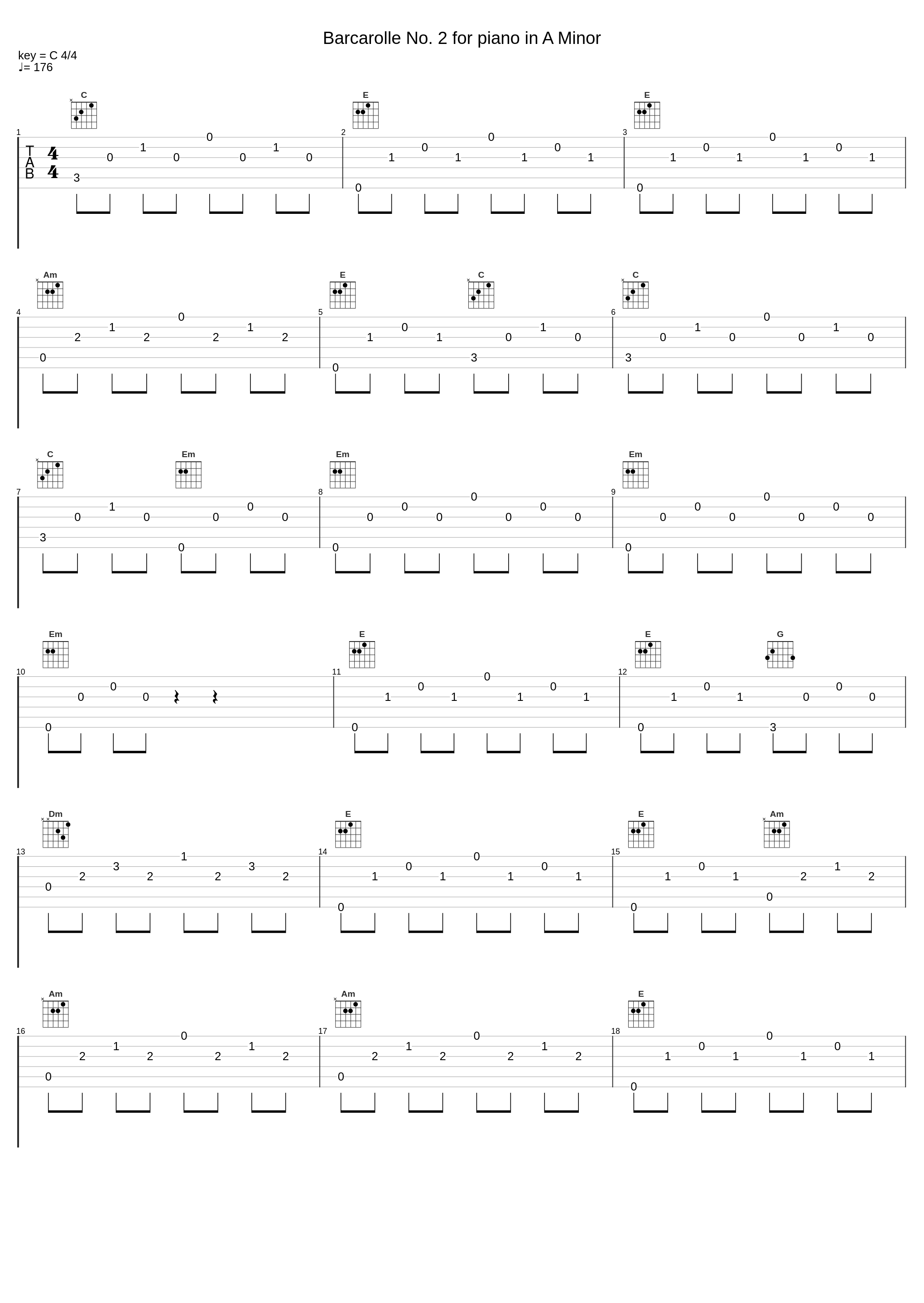 Barcarolle No. 2 for piano in A Minor_Josef Hofmann,Anton Rubinstein_1