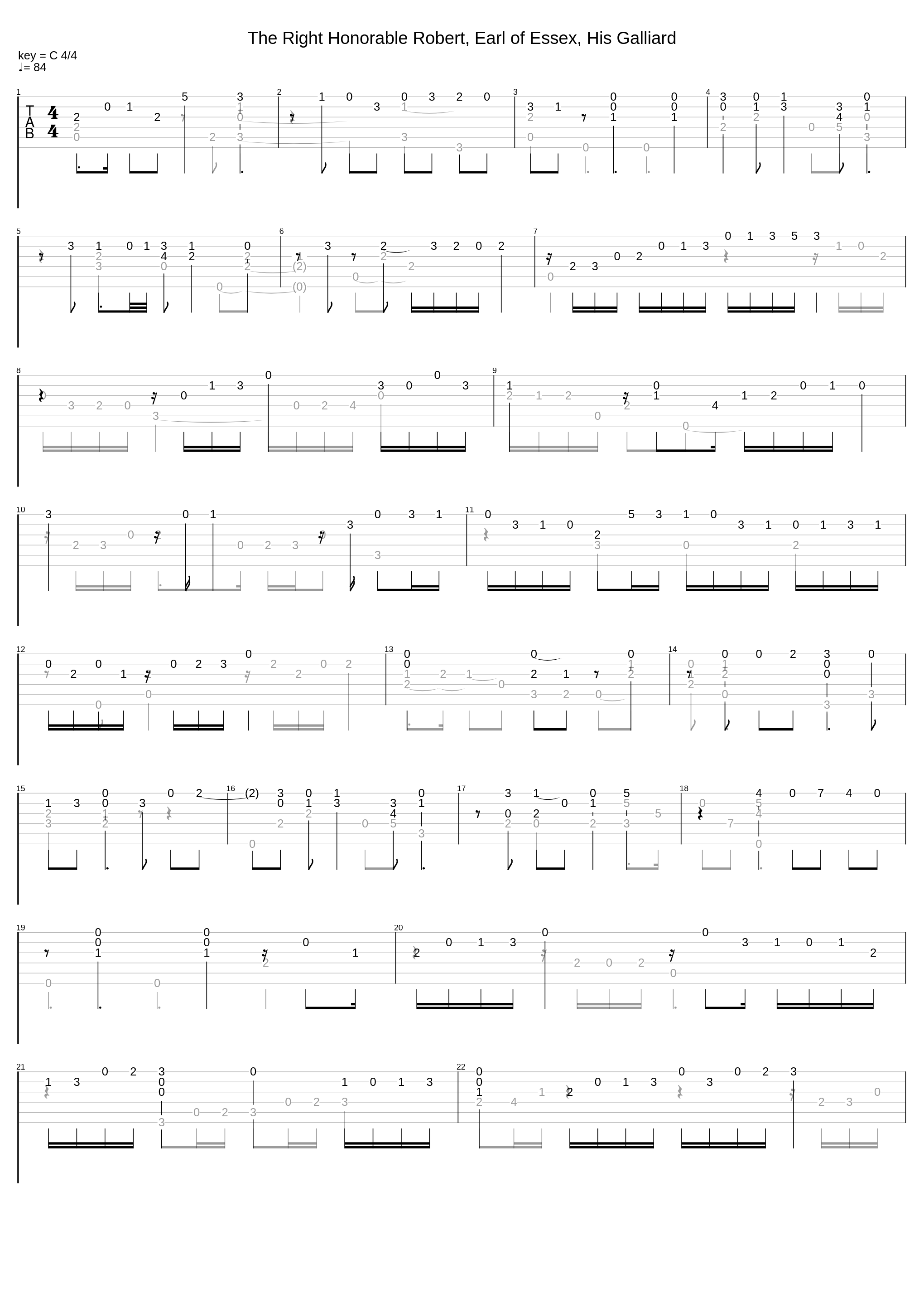 The Right Honorable Robert Earl Of Essex His Galliard_John Dowland_1