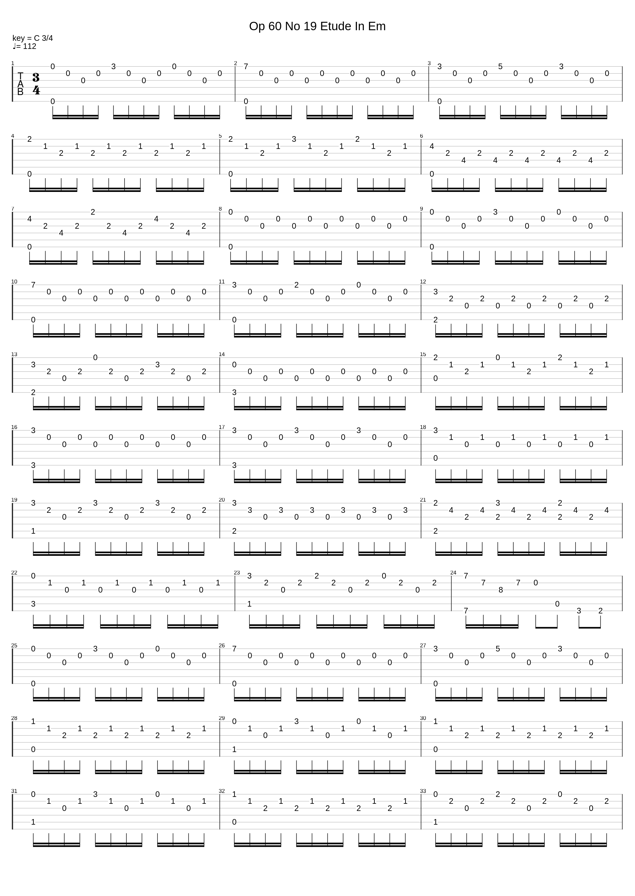 Op 60 No 19 Etude In Em_Matteo Carcassi_1