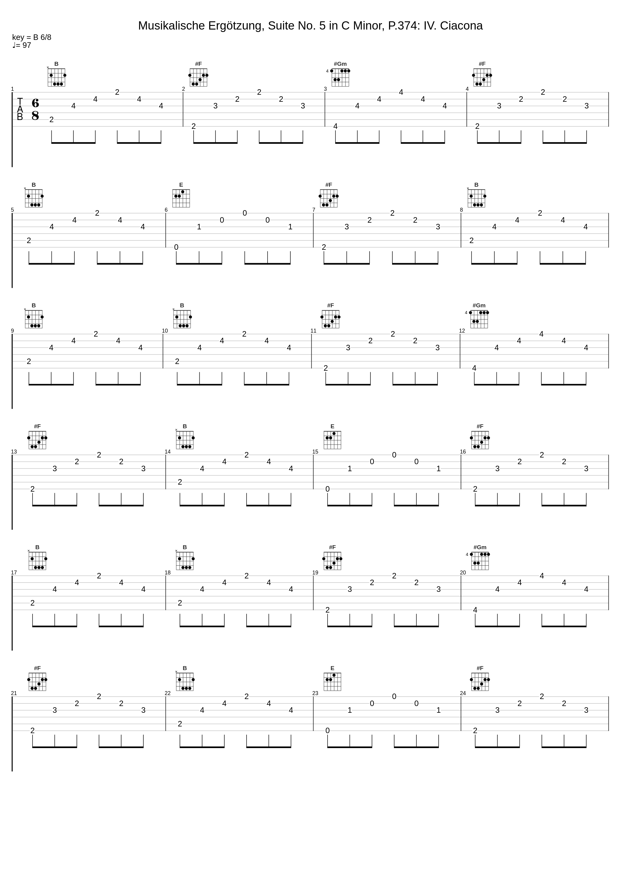 Musikalische Ergötzung, Suite No. 5 in C Minor, P.374: IV. Ciacona_Harmonie Universelle,Johann Pachelbel_1