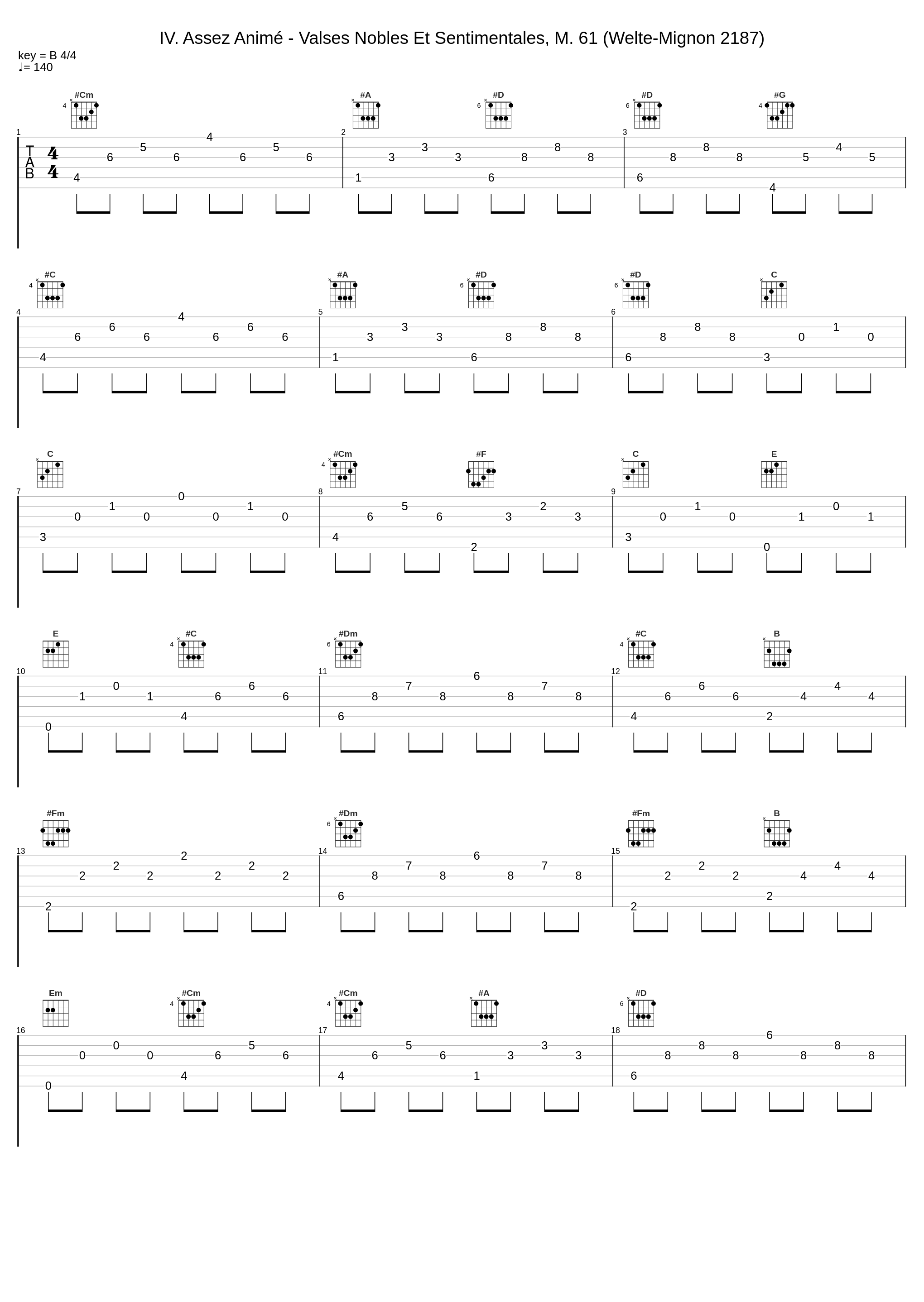 IV. Assez Animé - Valses Nobles Et Sentimentales, M. 61 (Welte-Mignon 2187)_Maurice Ravel_1