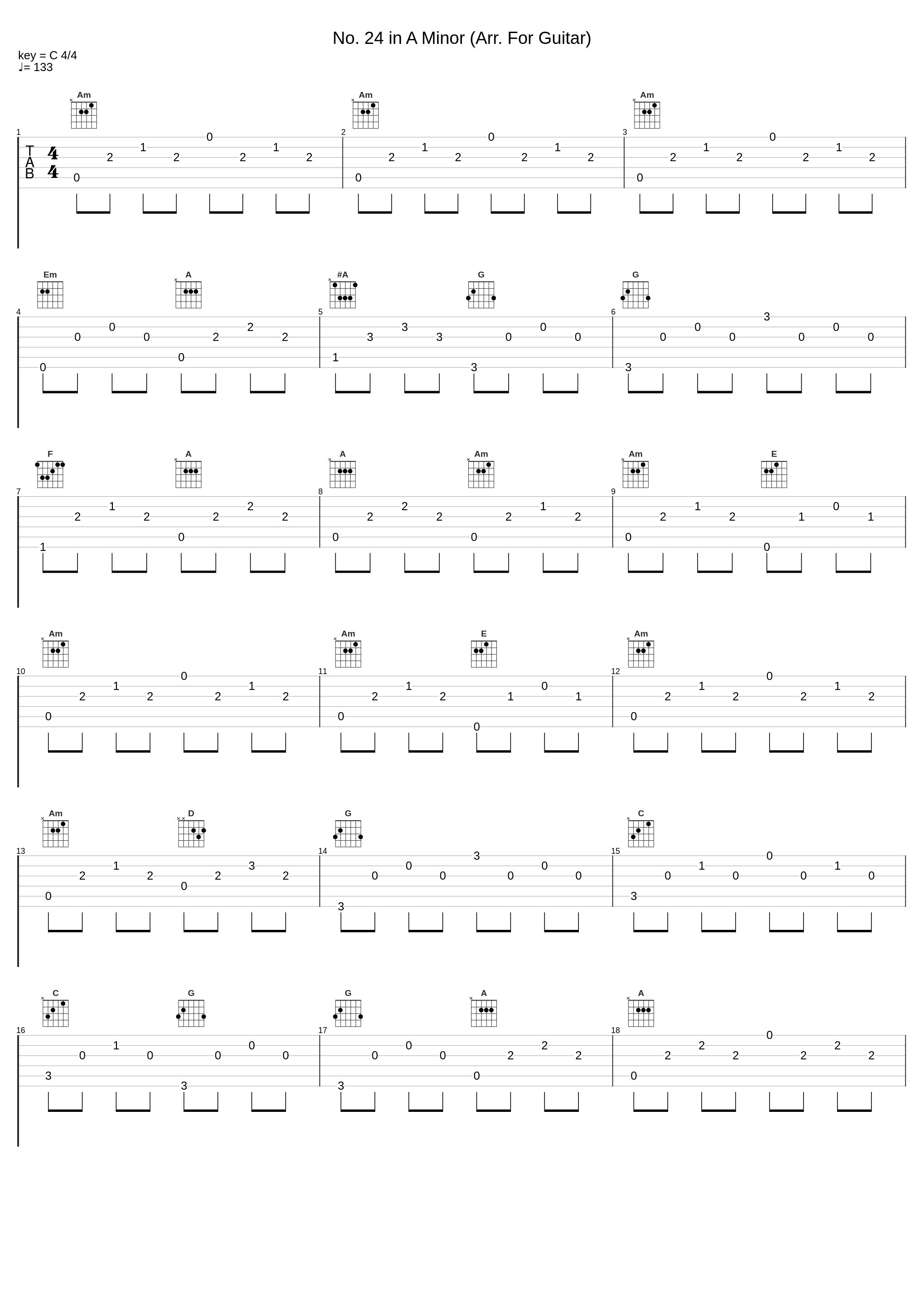 No. 24 in A Minor (Arr. For Guitar)_Marco Tamayo,Niccolò Paganini_1