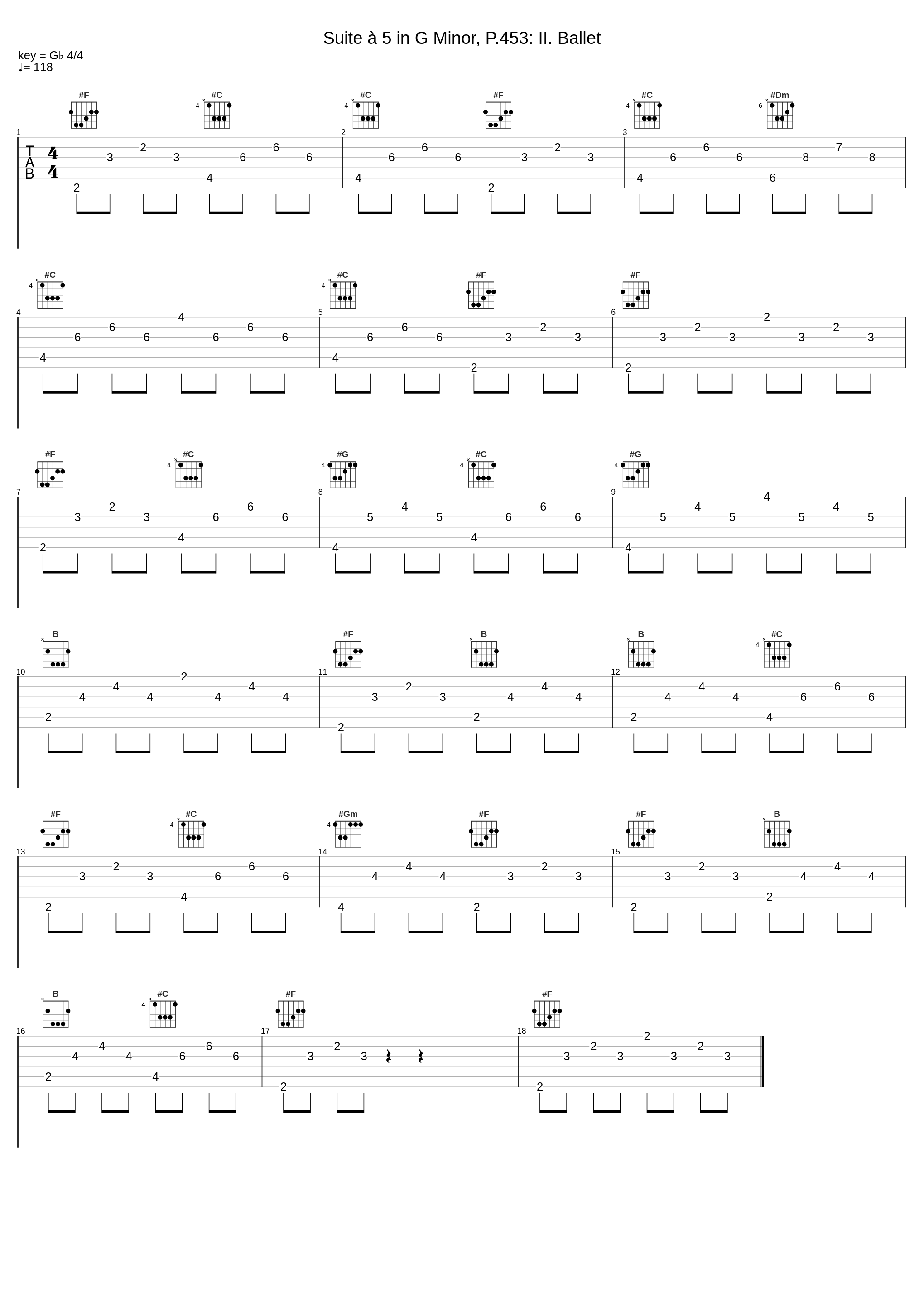 Suite à 5 in G Minor, P.453: II. Ballet_Harmonie Universelle,Johann Pachelbel_1