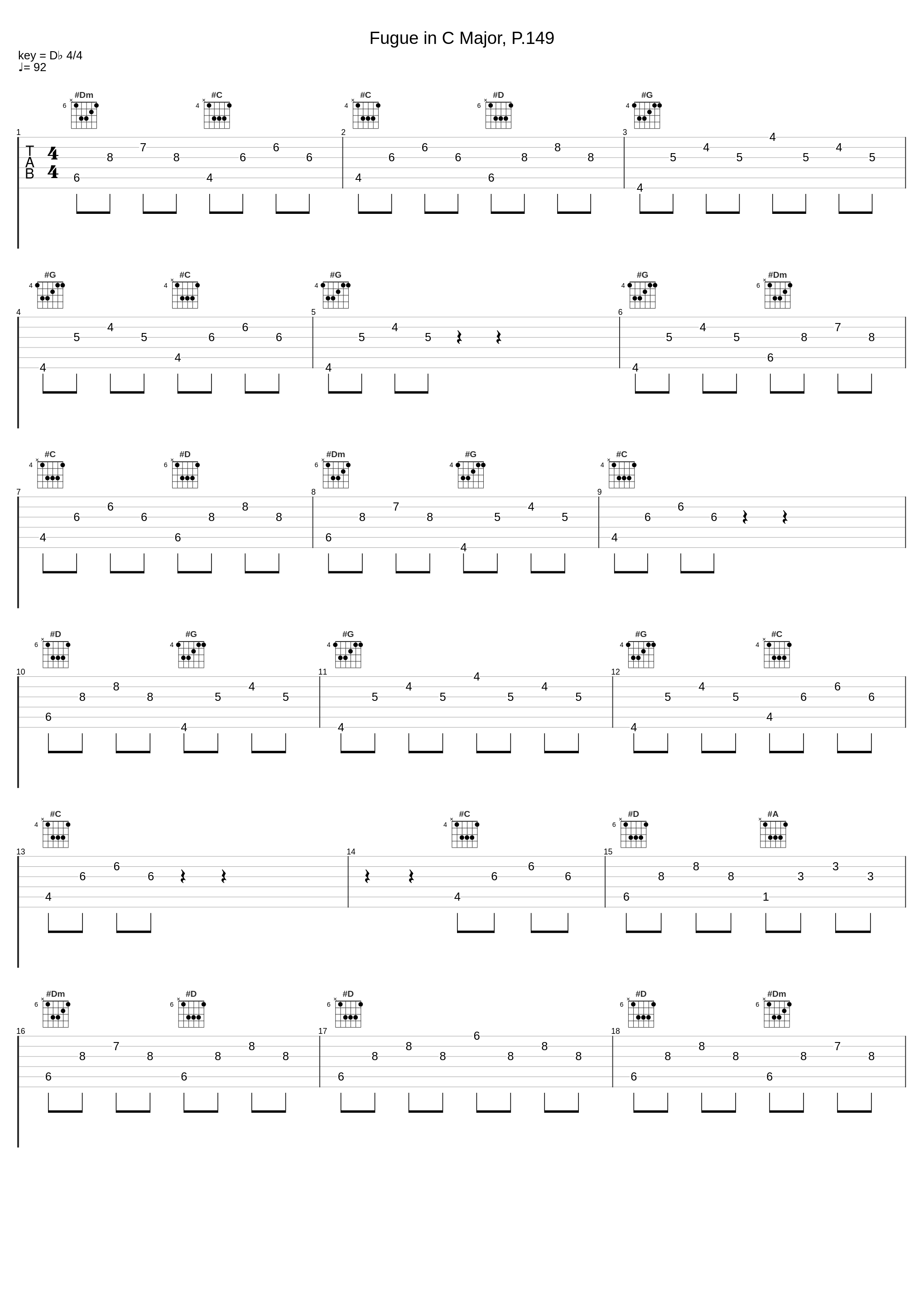 Fugue in C Major, P.149_Simone Stella_1