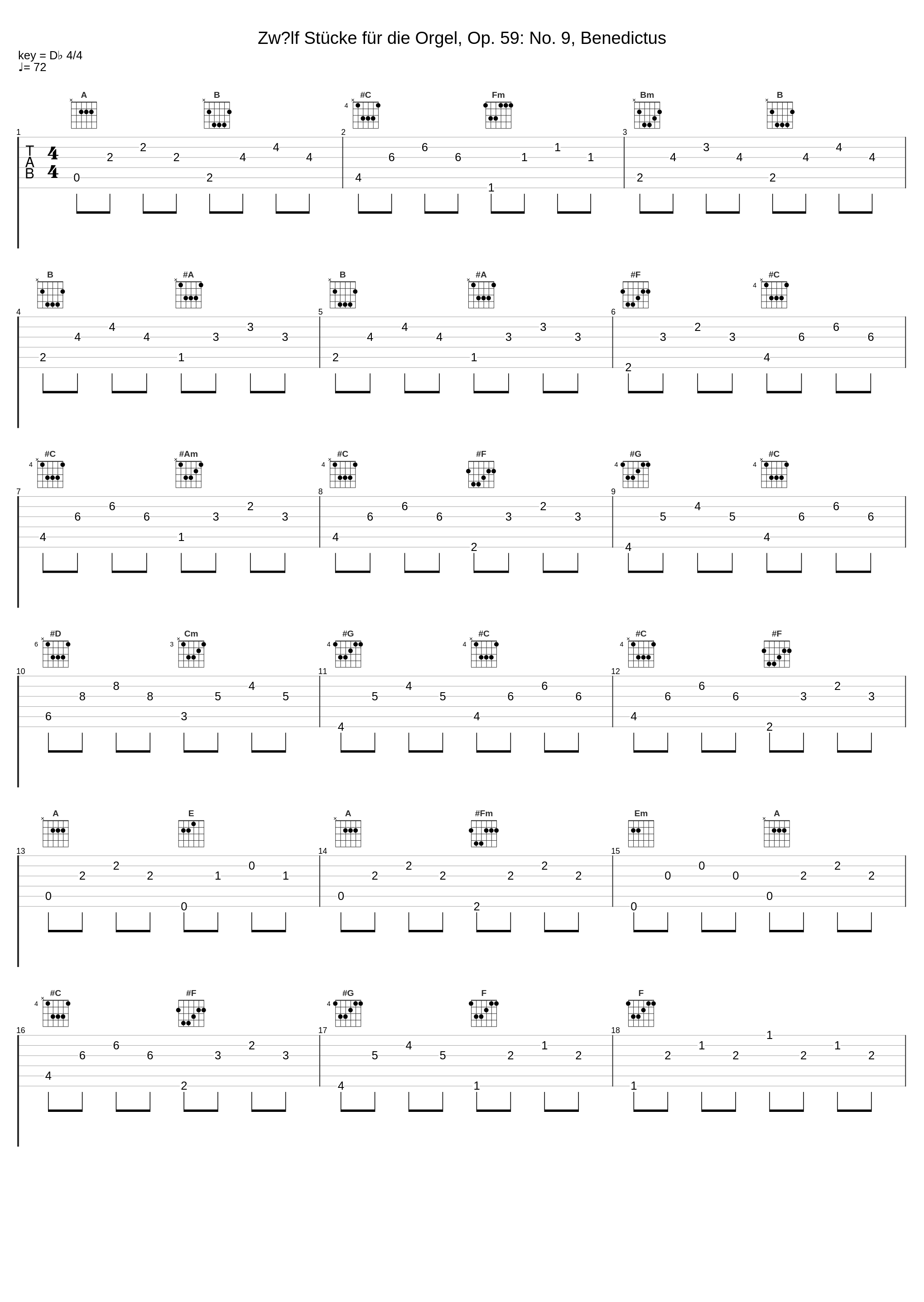 Zwölf Stücke für die Orgel, Op. 59: No. 9, Benedictus_Ernst-Erich Stender,Max Reger_1