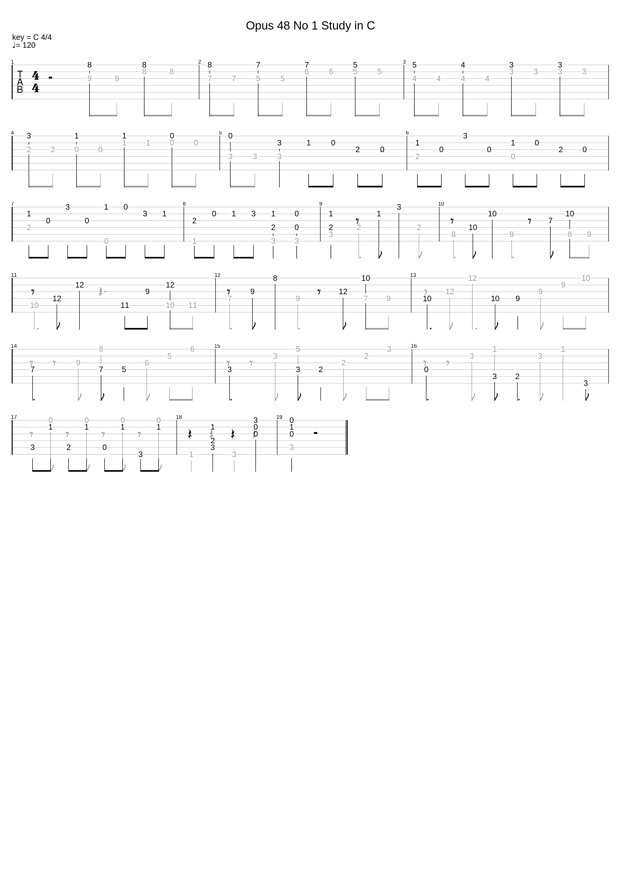 Opus 48 No 1 Study In C_Mauro Giuliani_1