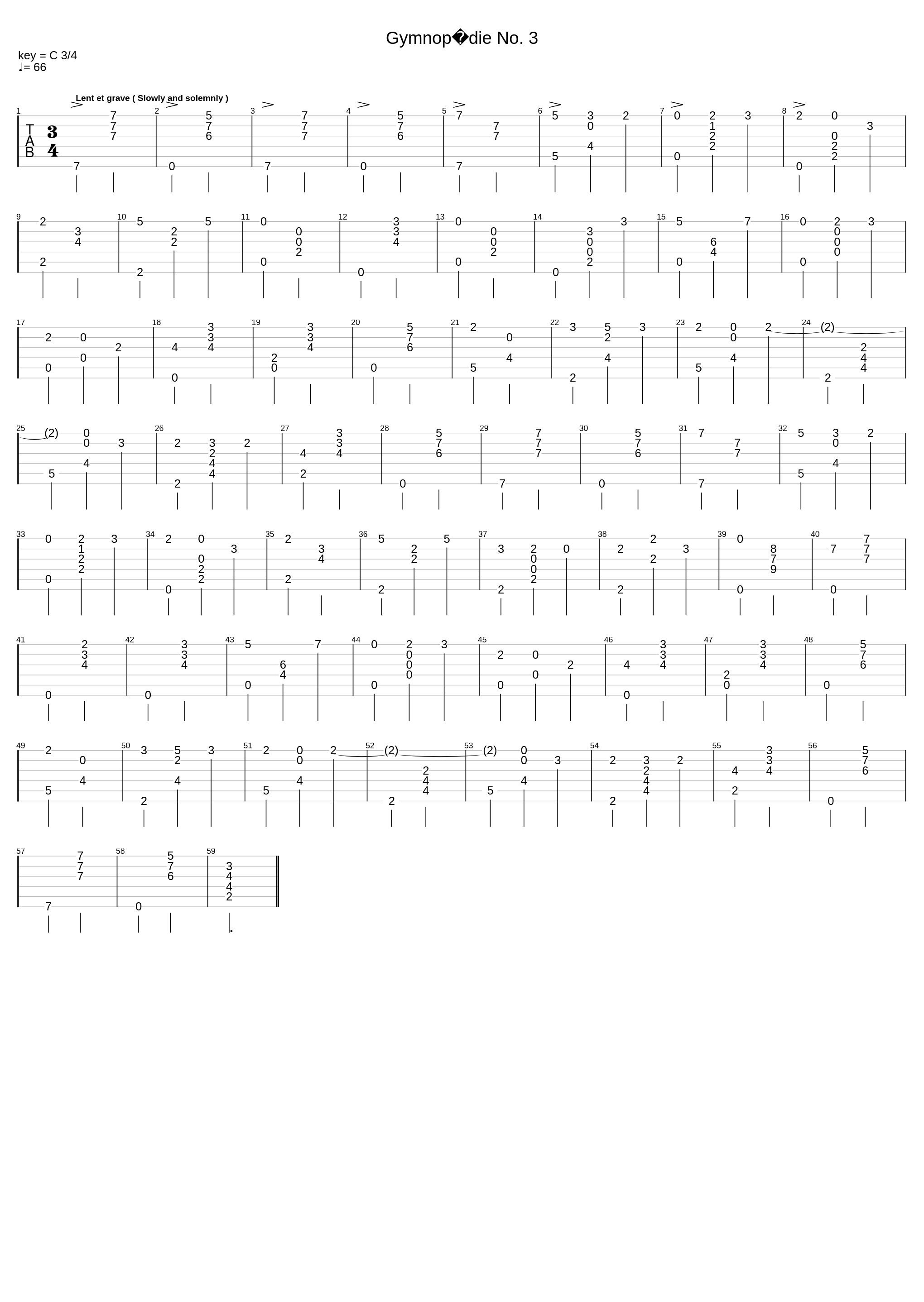 Gymnopedie No. 3_Erik Satie_1