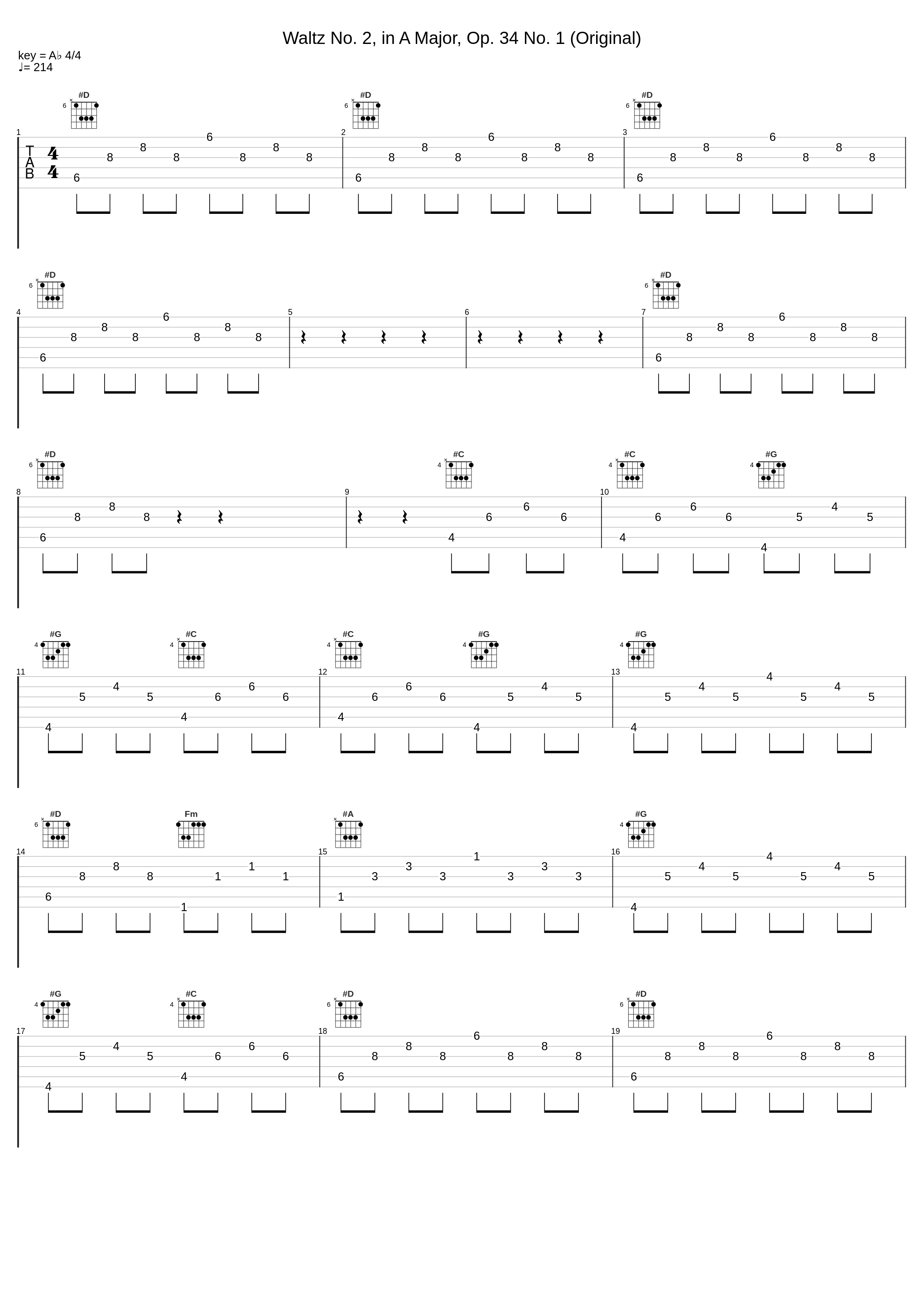 Waltz No. 2, in A Major, Op. 34 No. 1 (Original)_Frédéric Chopin_1