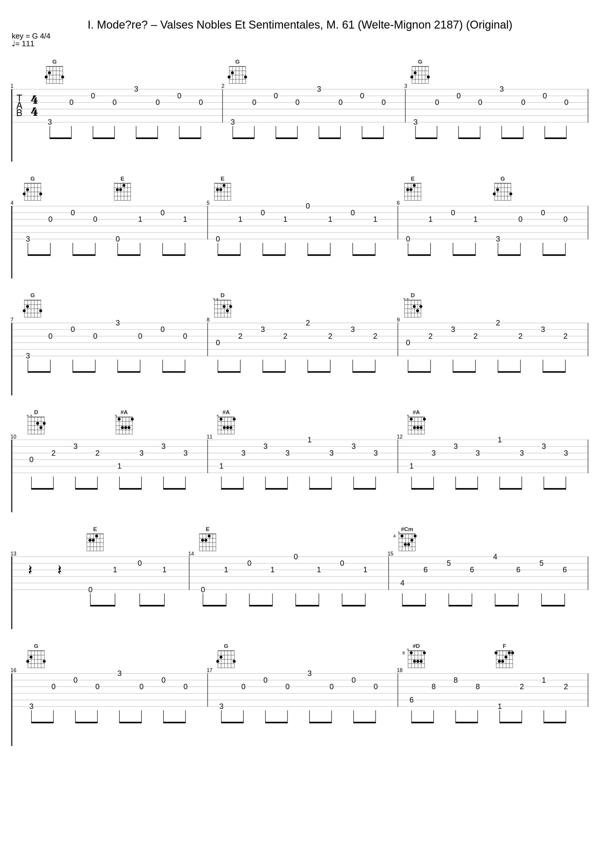 I. Modéré – Valses Nobles Et Sentimentales, M. 61 (Welte-Mignon 2187) (Original)_Maurice Ravel_1