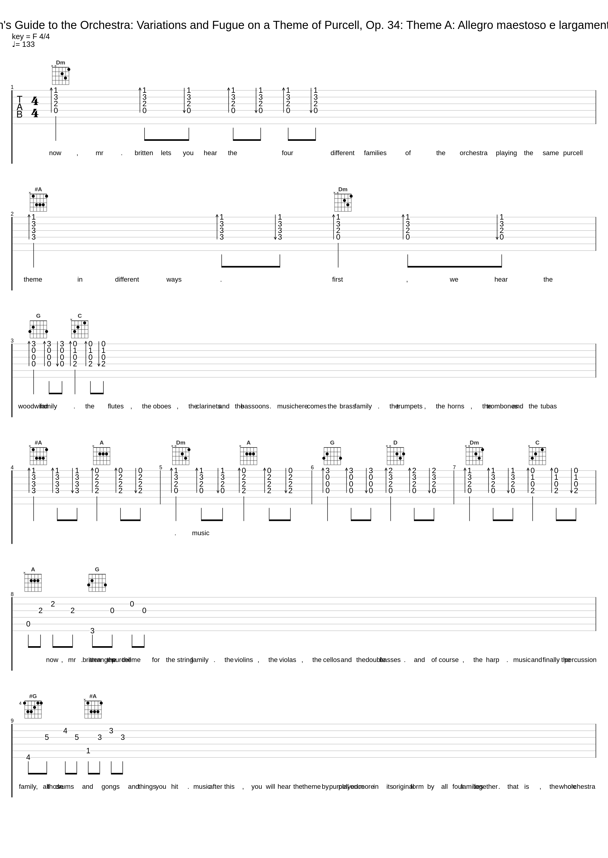 The Young Person's Guide to the Orchestra: Variations and Fugue on a Theme of Purcell, Op. 34: Theme A: Allegro maestoso e largamente (Full Orchestra)_Leonard Bernstein_1