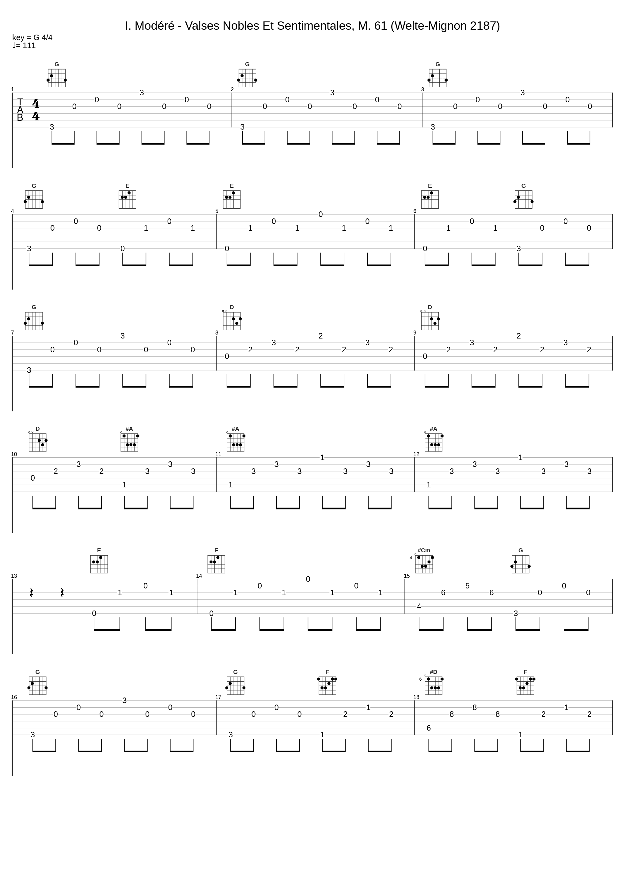 I. Modéré - Valses Nobles Et Sentimentales, M. 61 (Welte-Mignon 2187)_Maurice Ravel_1