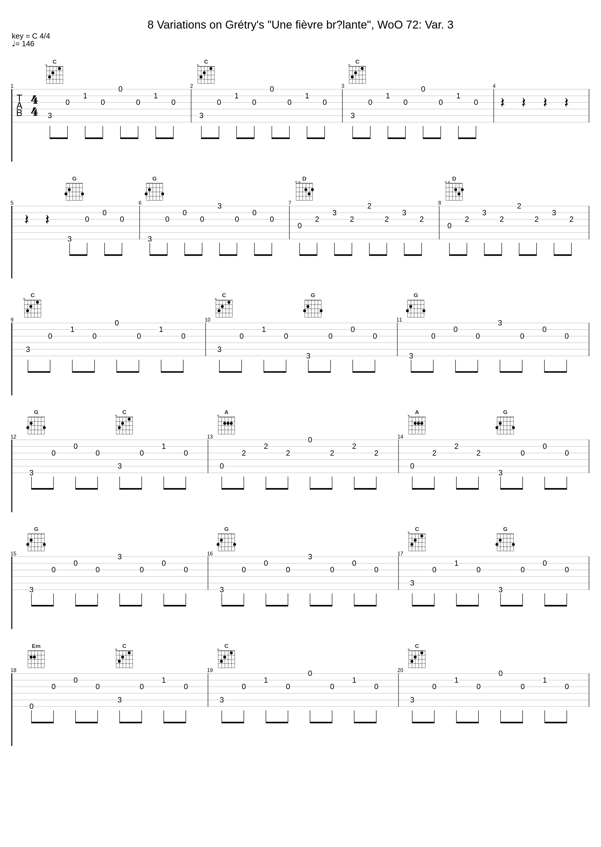 8 Variations on Grétry's "Une fièvre brûlante", WoO 72: Var. 3_Giuseppe Bruno_1