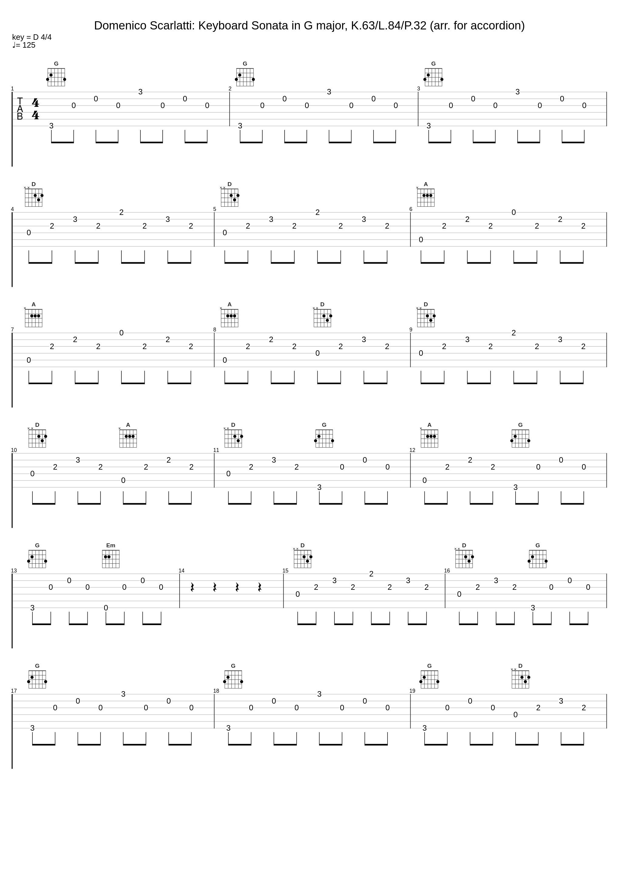 Domenico Scarlatti: Keyboard Sonata in G major, K.63/L.84/P.32 (arr. for accordion)_Domenico Scarlatti_1