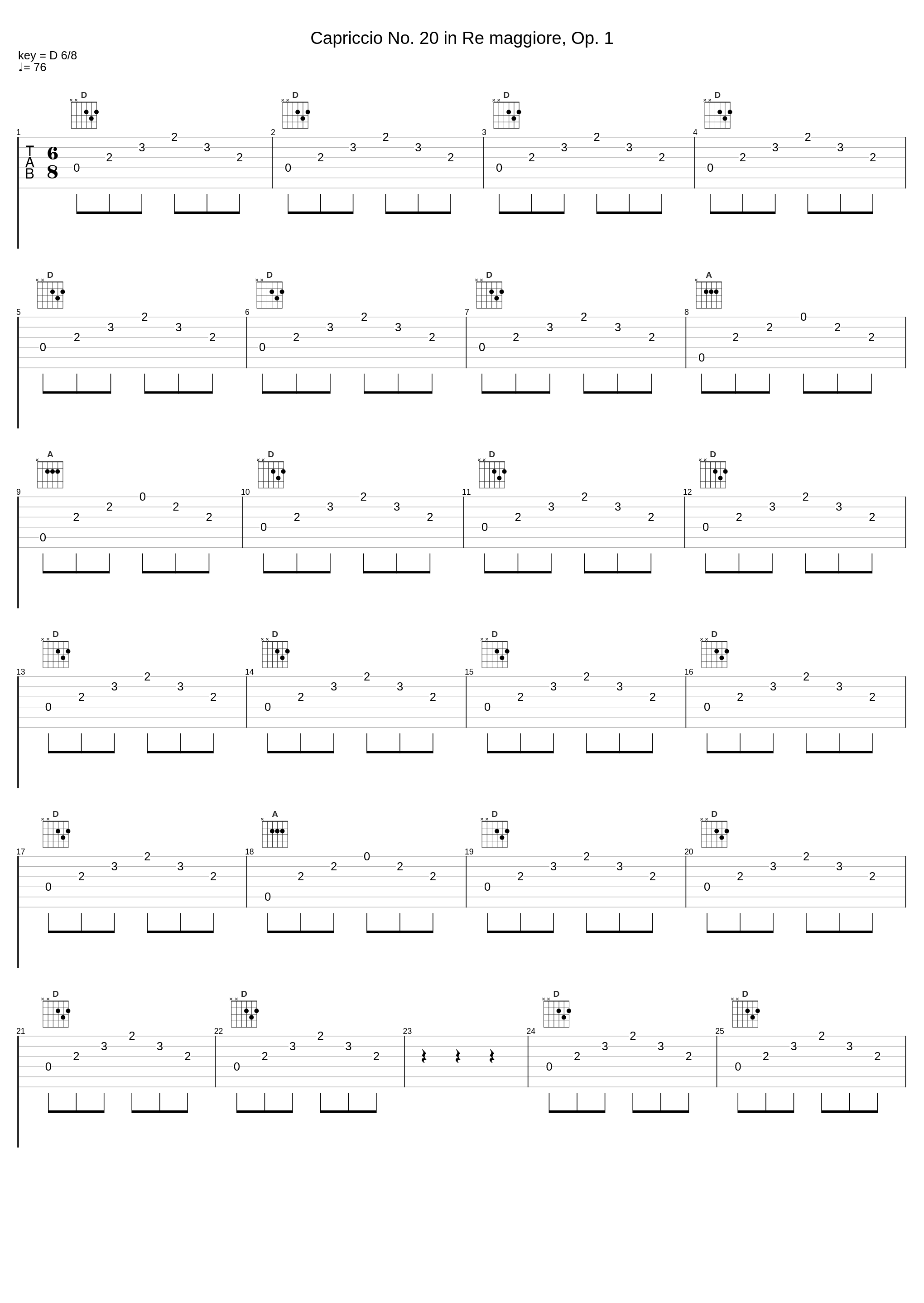 Capriccio No. 20 in Re maggiore, Op. 1_Gianluca Campi,Niccolò Paganini_1