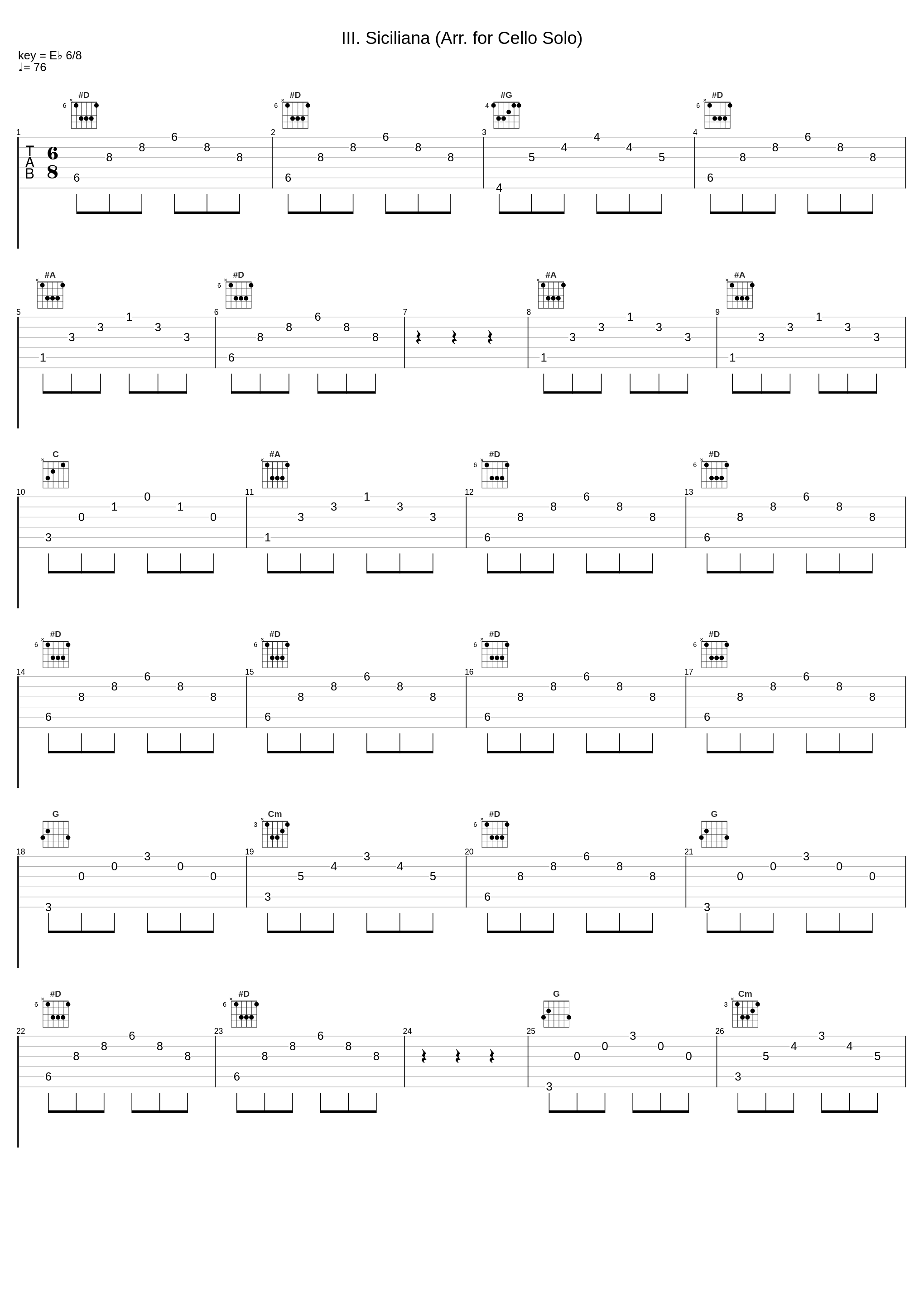 III. Siciliana (Arr. for Cello Solo)_Norbert Hilger_1