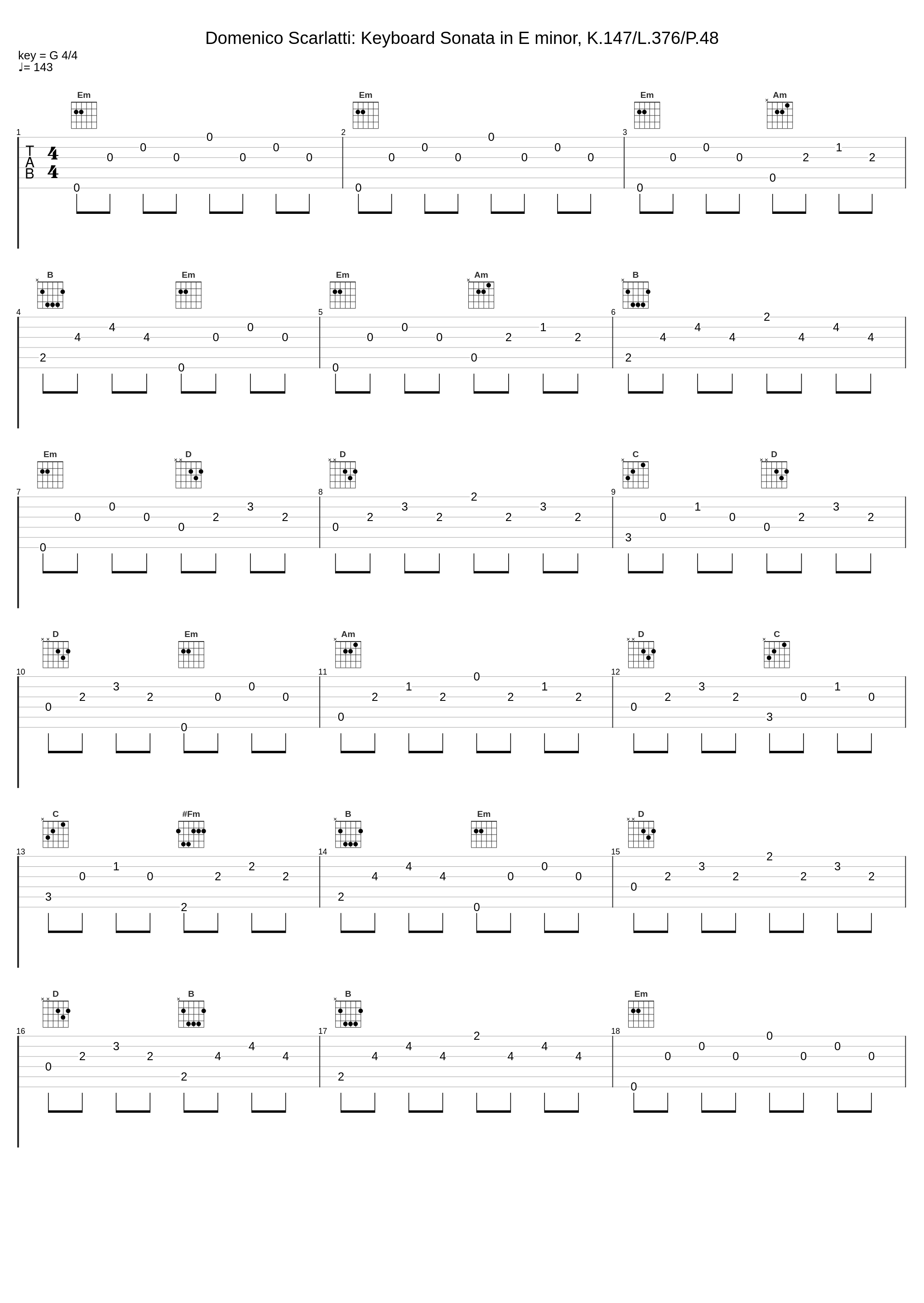 Domenico Scarlatti: Keyboard Sonata in E minor, K.147/L.376/P.48_Domenico Scarlatti_1