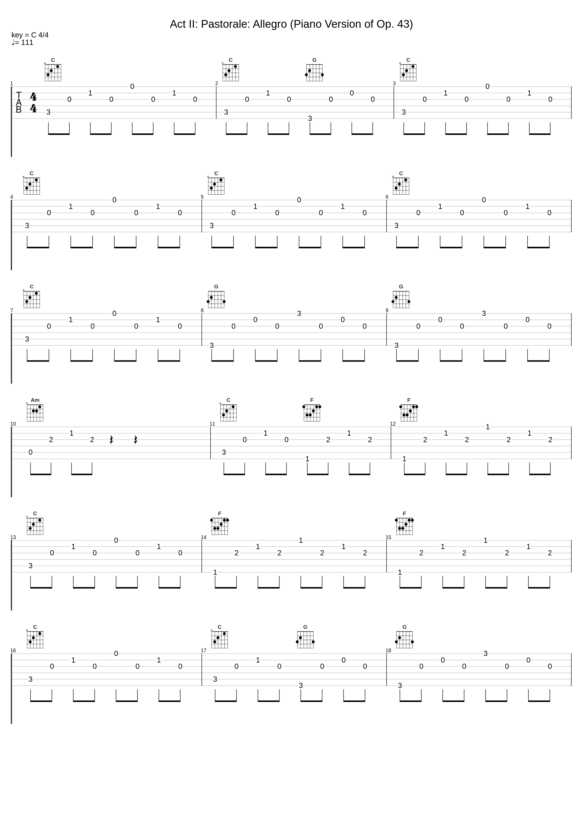 Act II: Pastorale: Allegro (Piano Version of Op. 43)_李伟安_1