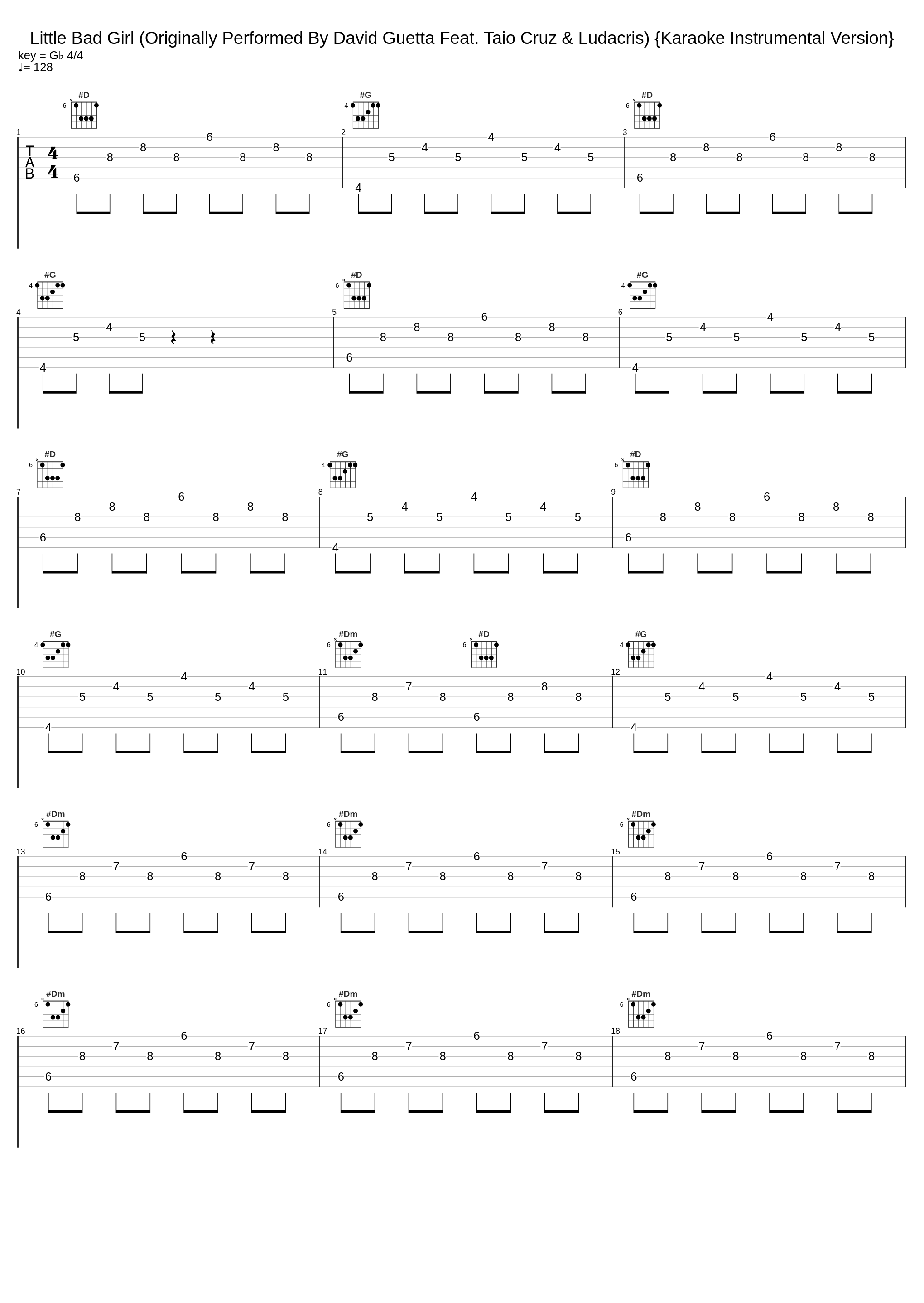 Little Bad Girl (Originally Performed By David Guetta Feat. Taio Cruz & Ludacris) {Karaoke Instrumental Version}_Karaoke All Hits,Ludacris_1
