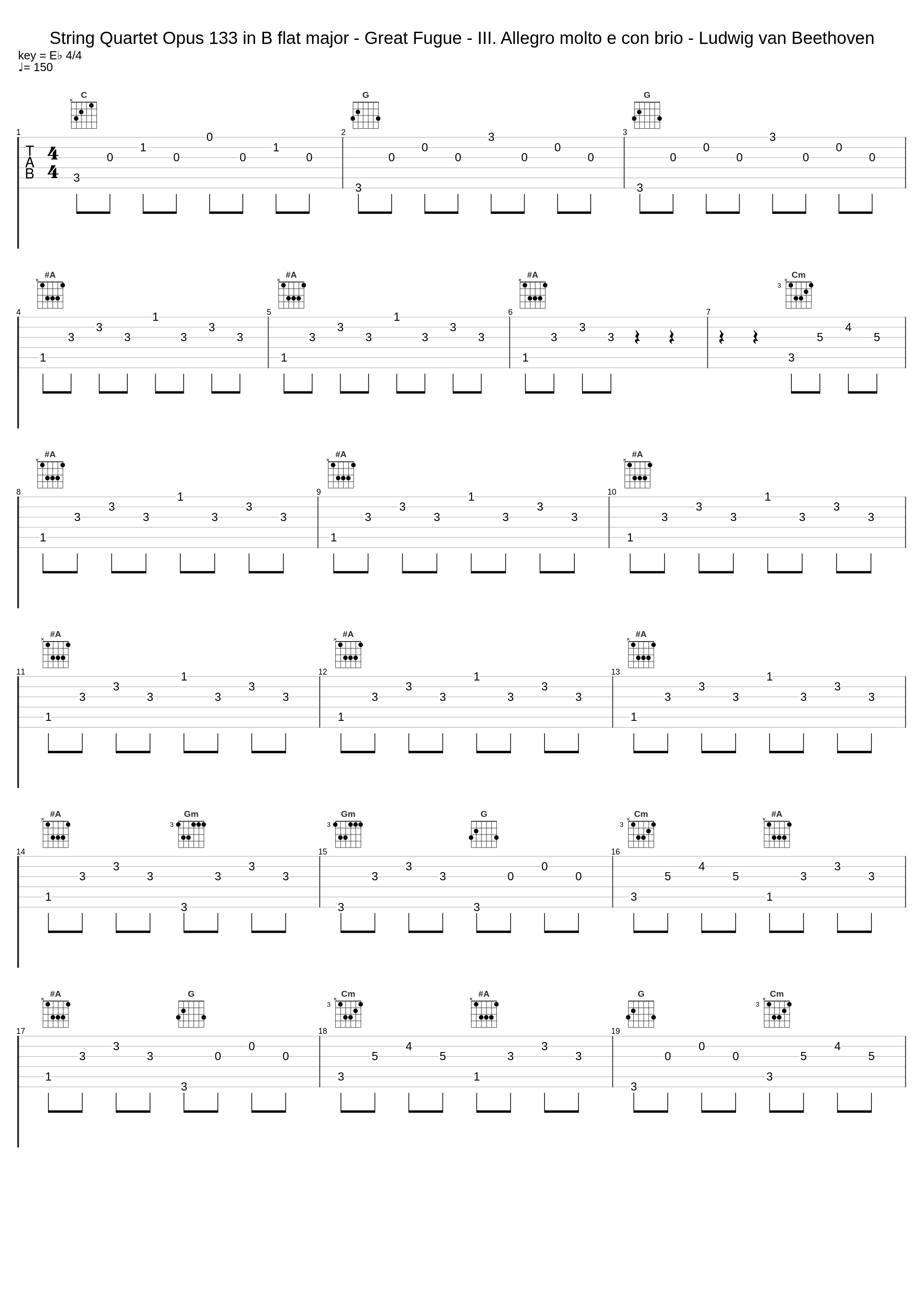 String Quartet Opus 133 in B flat major - Great Fugue - III. Allegro molto e con brio - Ludwig van Beethoven_Ludwig van Beethoven_1