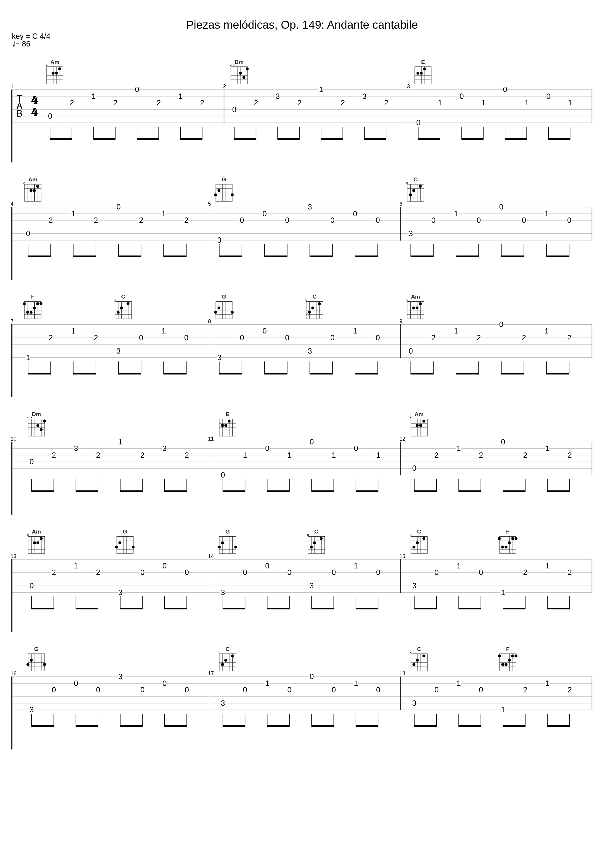 Piezas melódicas, Op. 149: Andante cantabile_Iván Rolón,Anton Diabelli_1