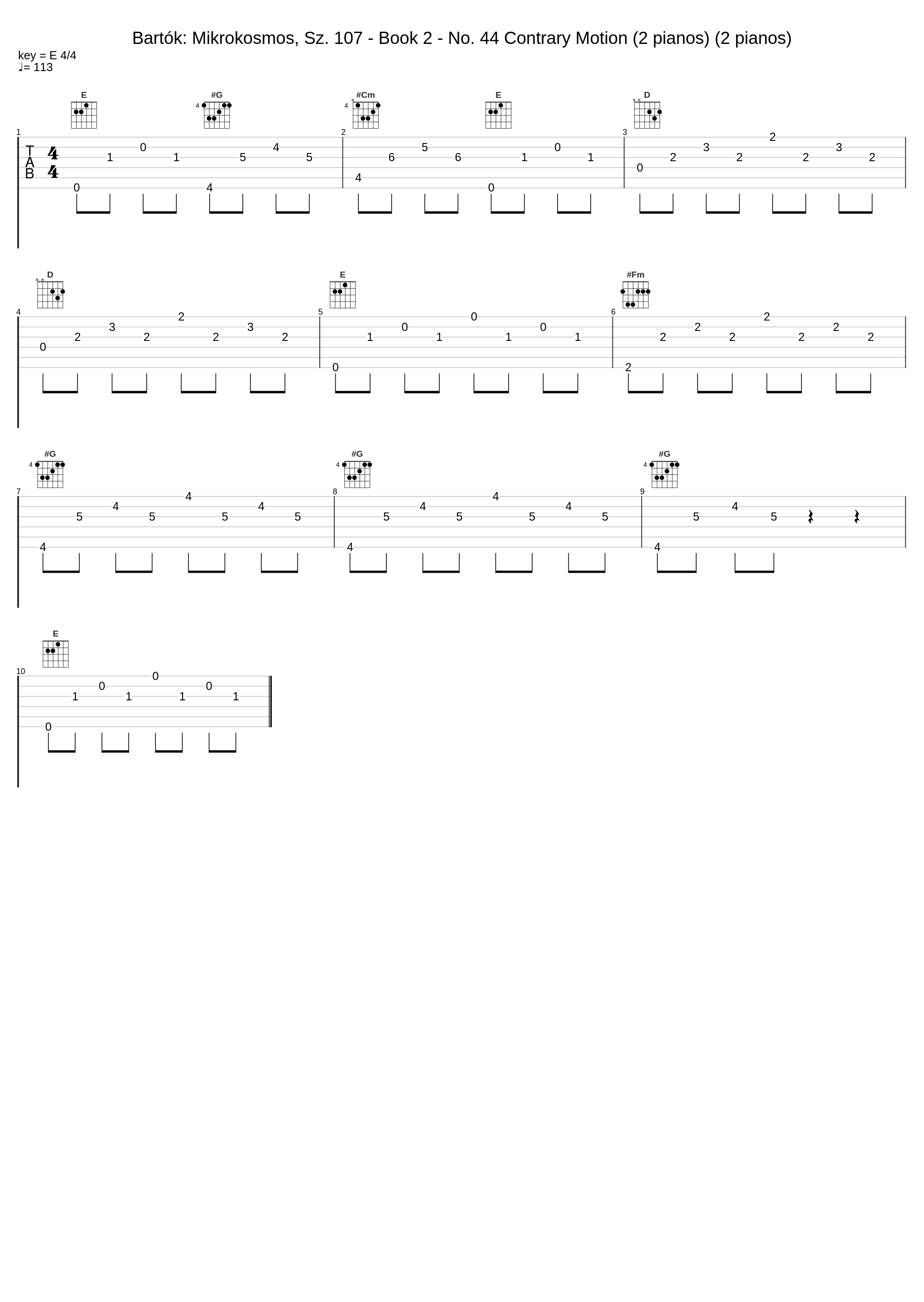 Bartók: Mikrokosmos, Sz. 107 - Book 2 - No. 44 Contrary Motion (2 pianos) (2 pianos)_Zoltán Kocsis,Karoly Mocsari_1