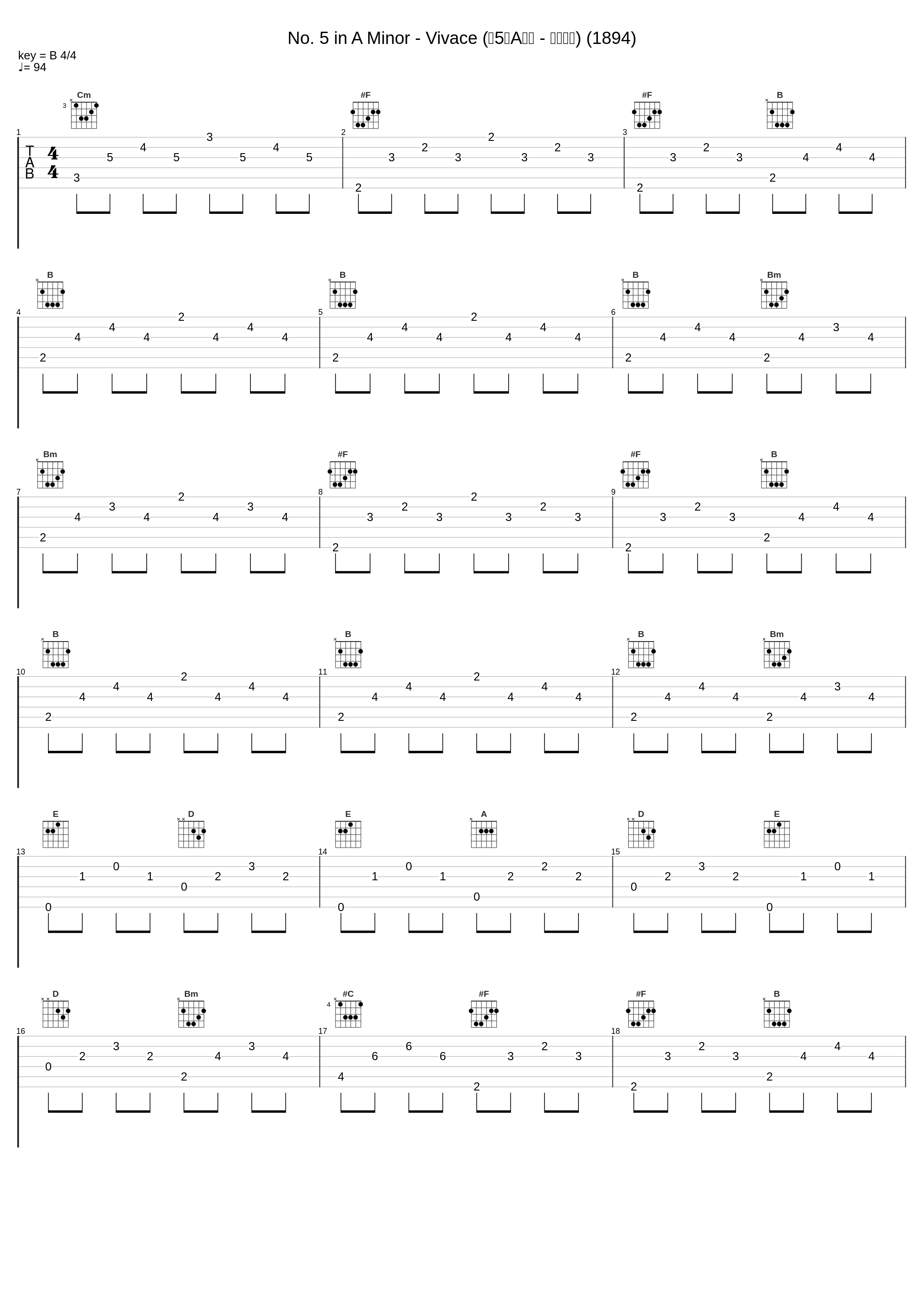 No. 5 in A Minor - Vivace (第5号A小调 - 活板音乐) (1894)_Inna Poroshina,Antonín Dvořák_1