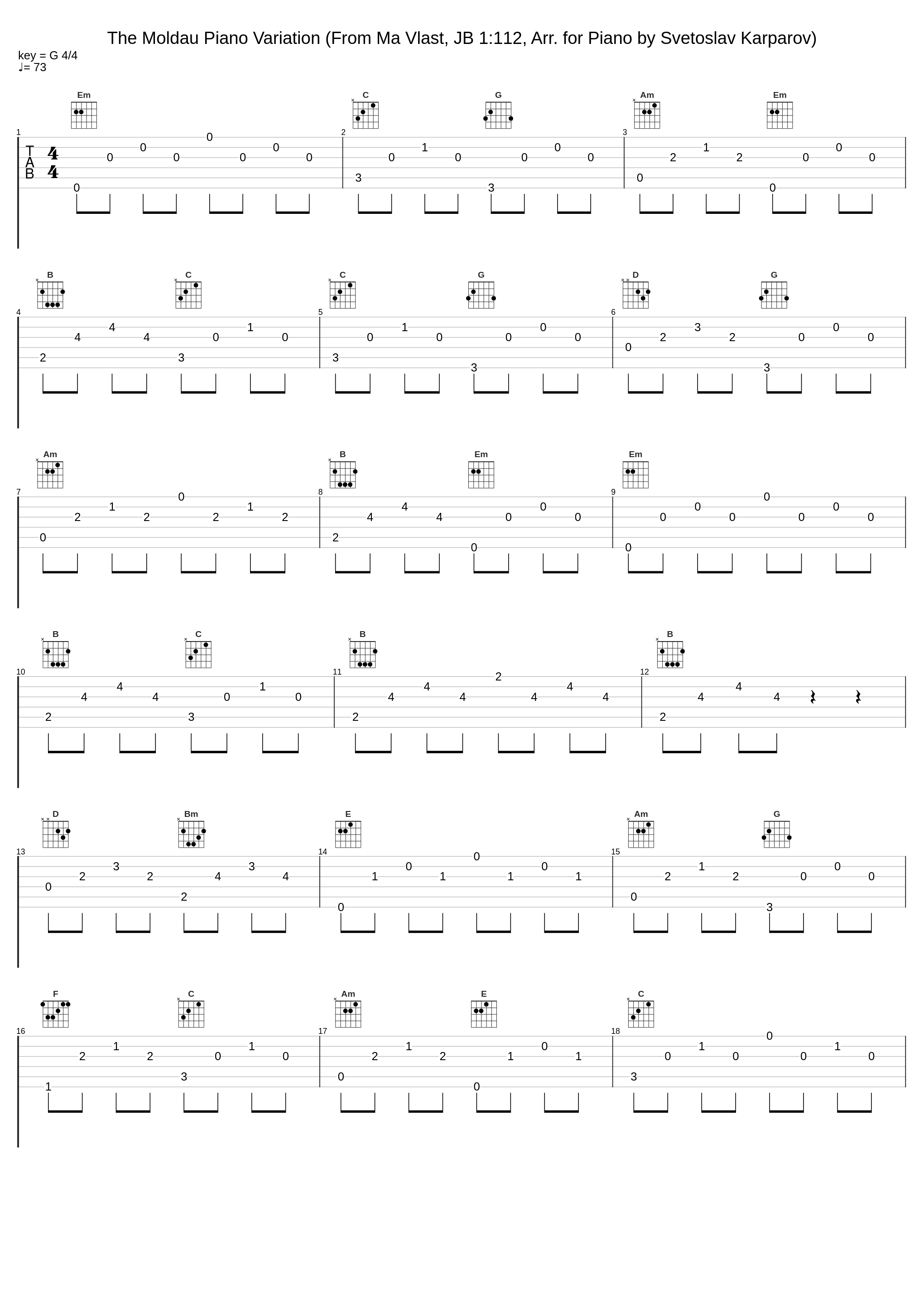 The Moldau Piano Variation (From Ma Vlast, JB 1:112, Arr. for Piano by Svetoslav Karparov)_Gabriele Bagnati,Bedřich Smetana_1